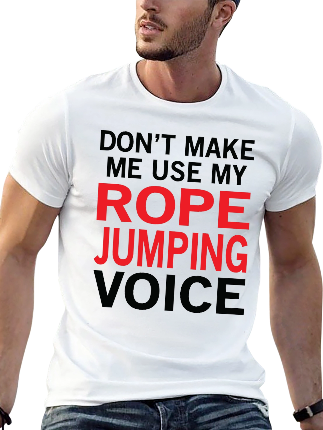 Black Rope Jumping Voice Funny T-Shirt view 13