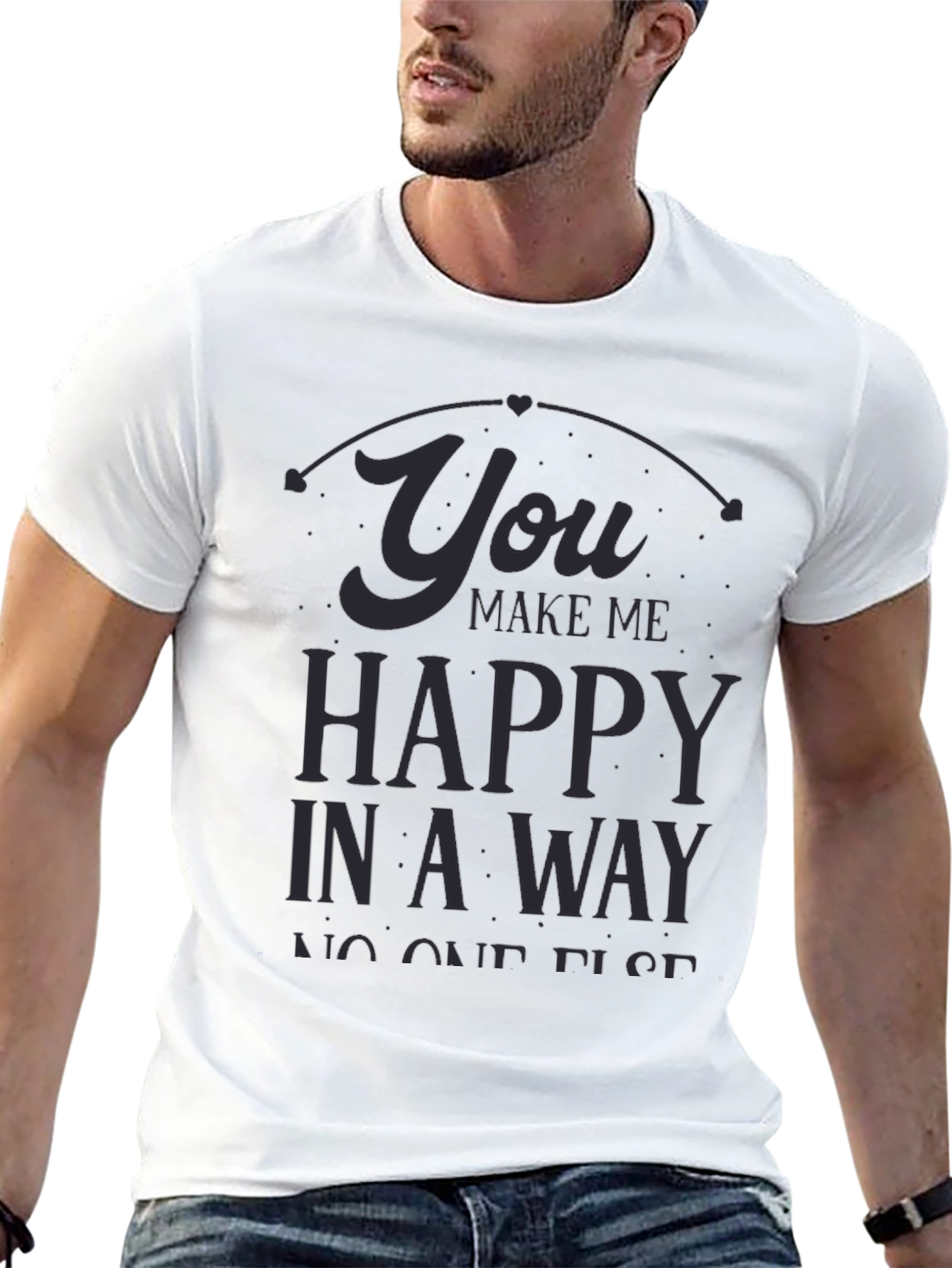 Black You Make Me Happy Black Graphic Tee view 13