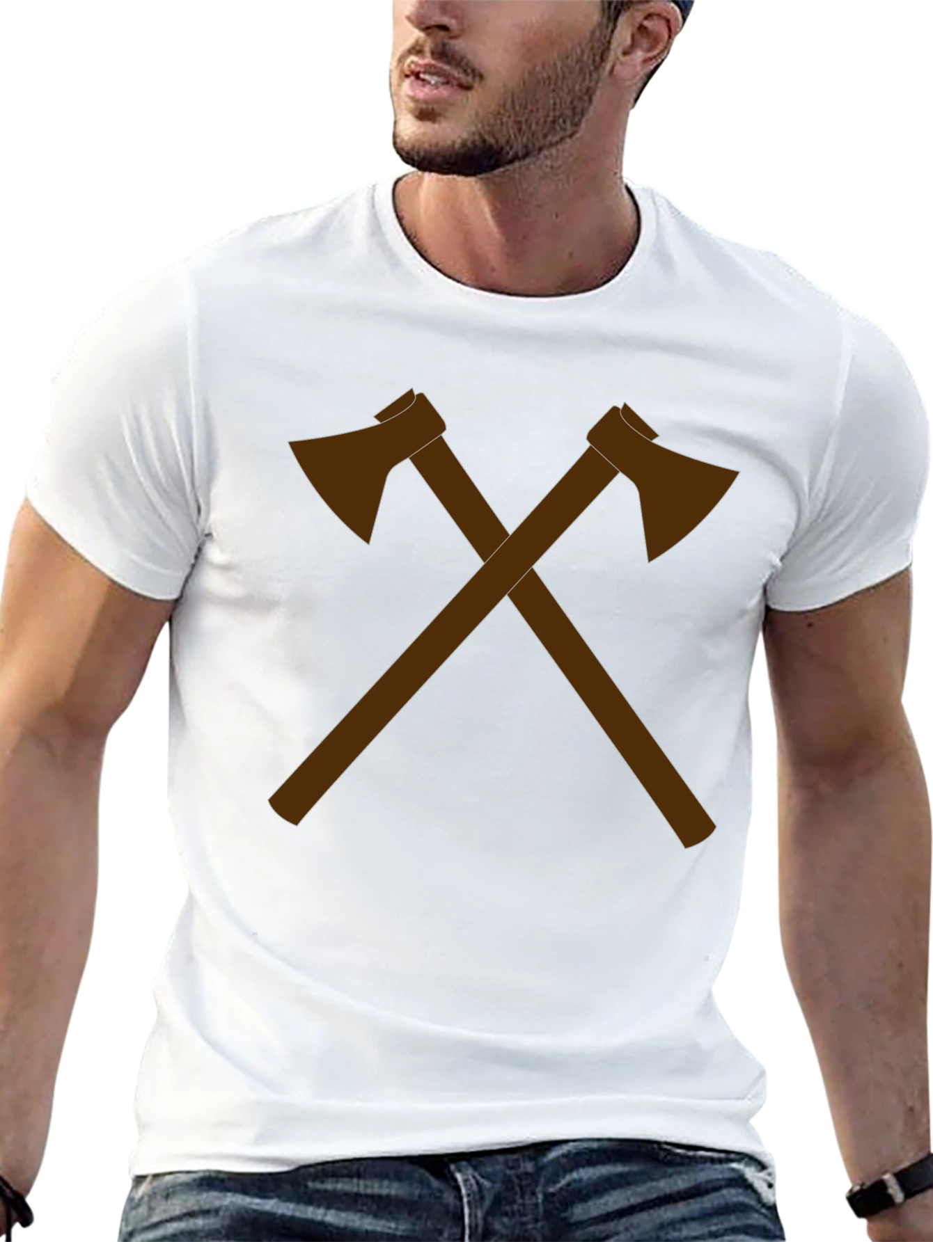 Black Crossed Axes Graphic Tee - Lumberjack Style view 13