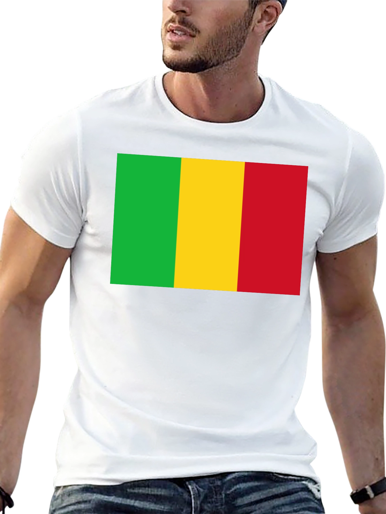 Mali Flag T-Shirt - Black Cotton Tee - 13