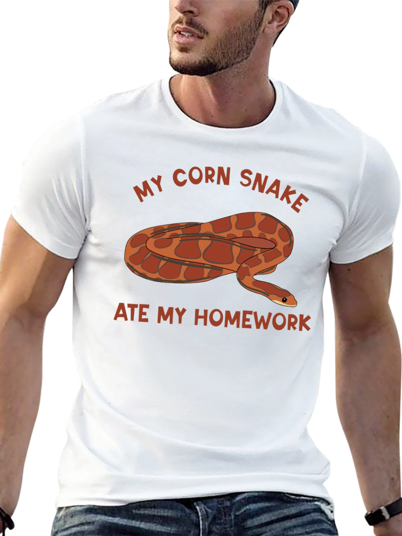 Black My Corn Snake Ate My Homework T-Shirt view 13