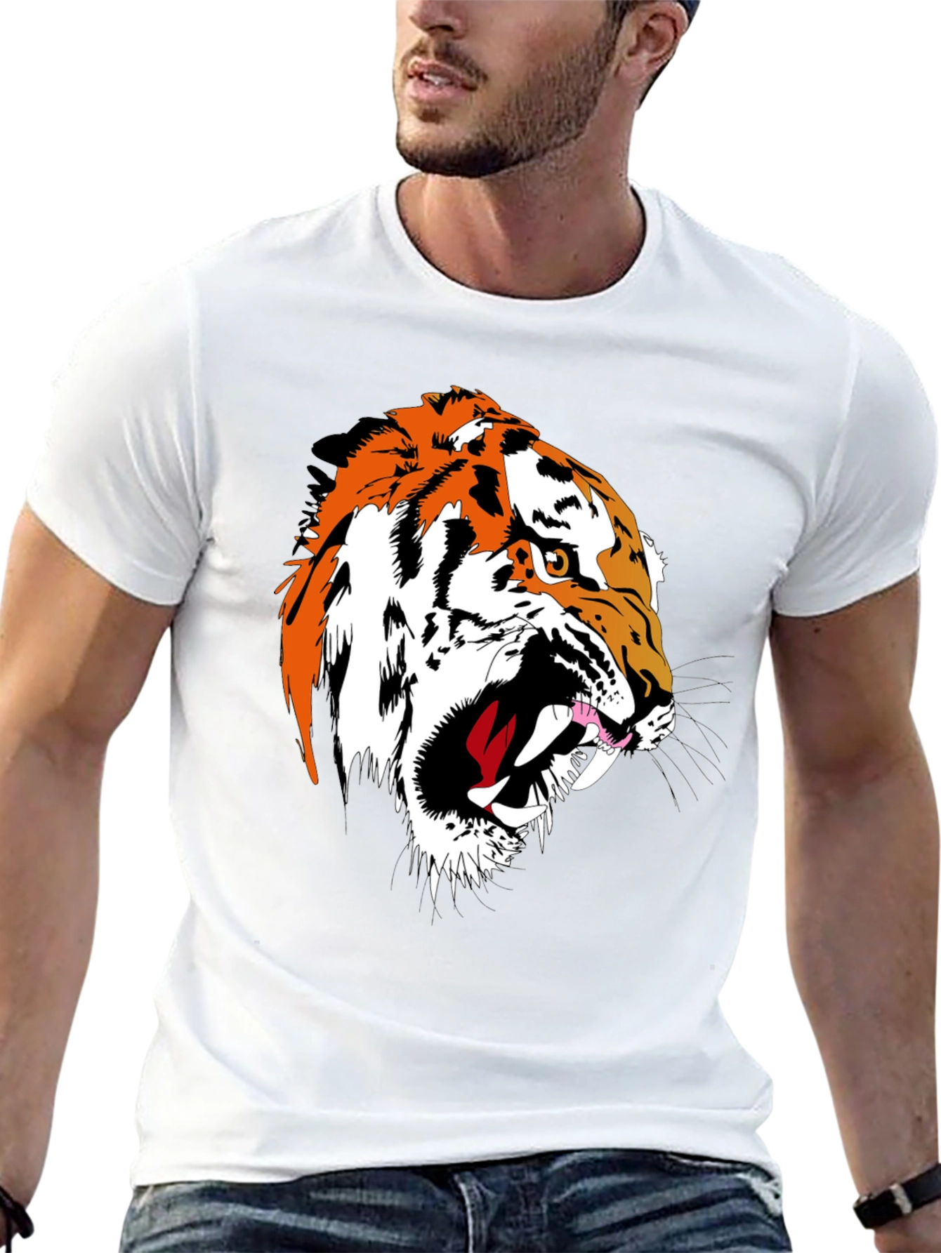 Black Tiger Graphic Tee - Fierce Black T-Shirt view 13