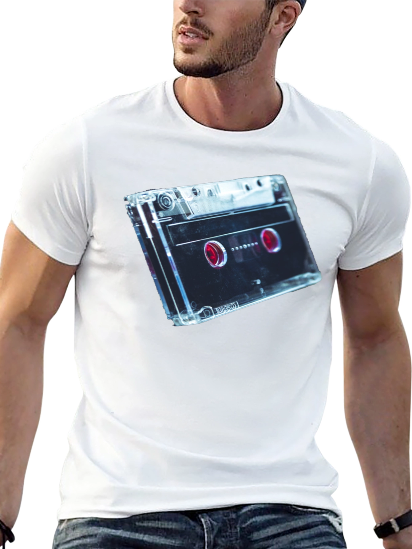Black Retro Cassette Tape Graphic Tee - Black view 13