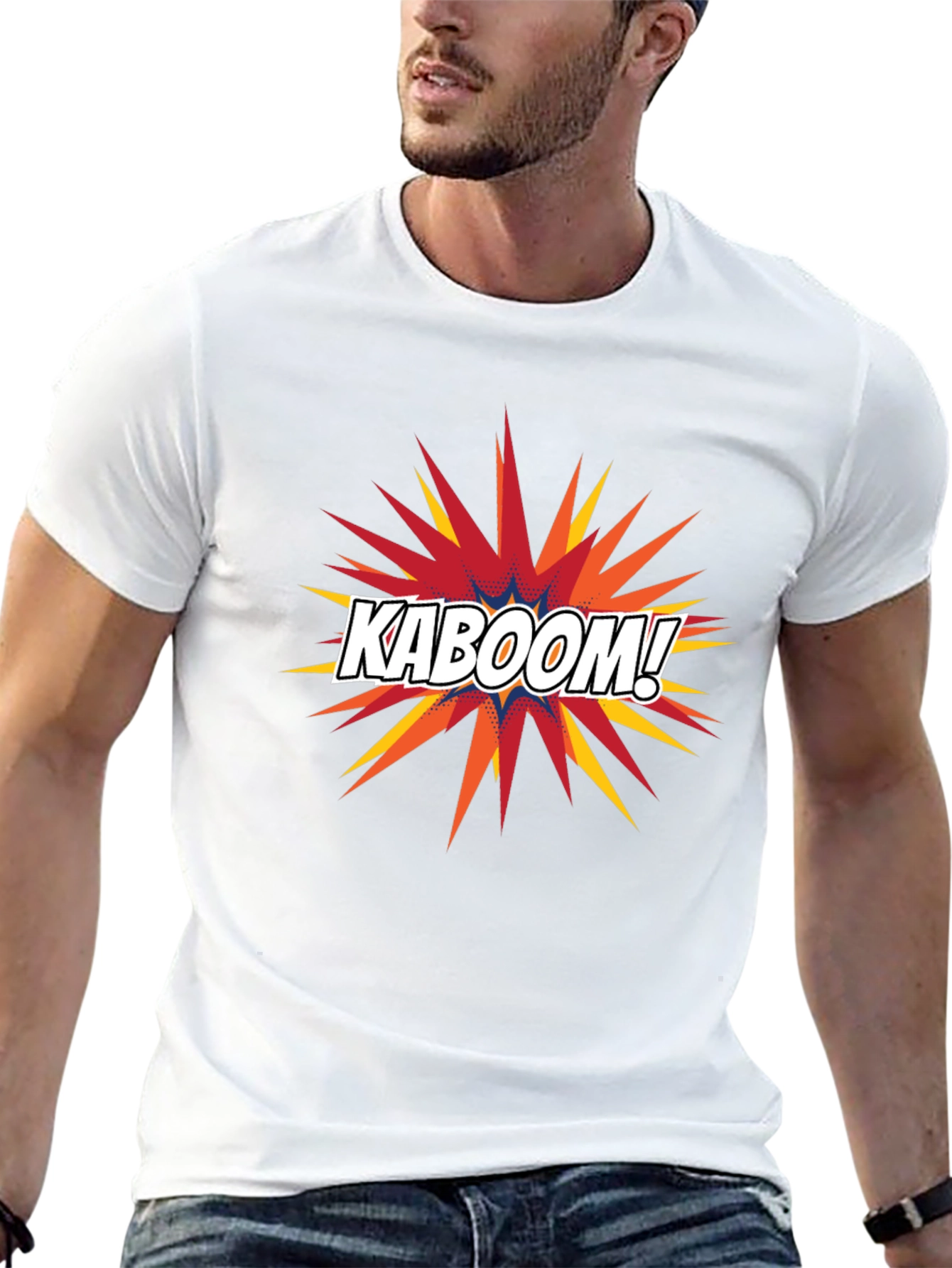 Black Kaboom Graphic Tee - Black Cotton Comfort Fit view 13