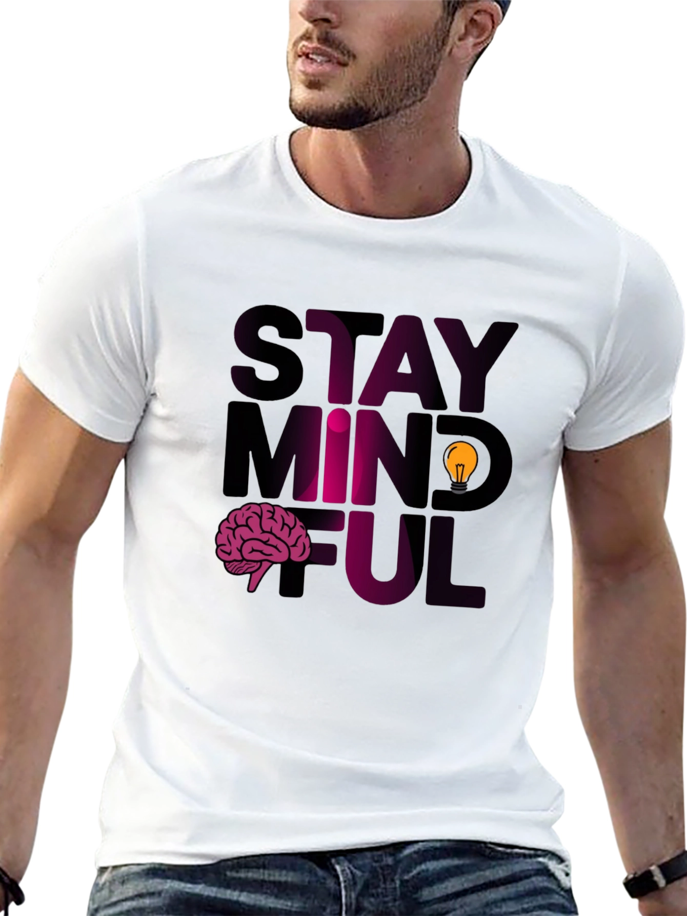 Black Stay Mindful Graphic Tee view 13