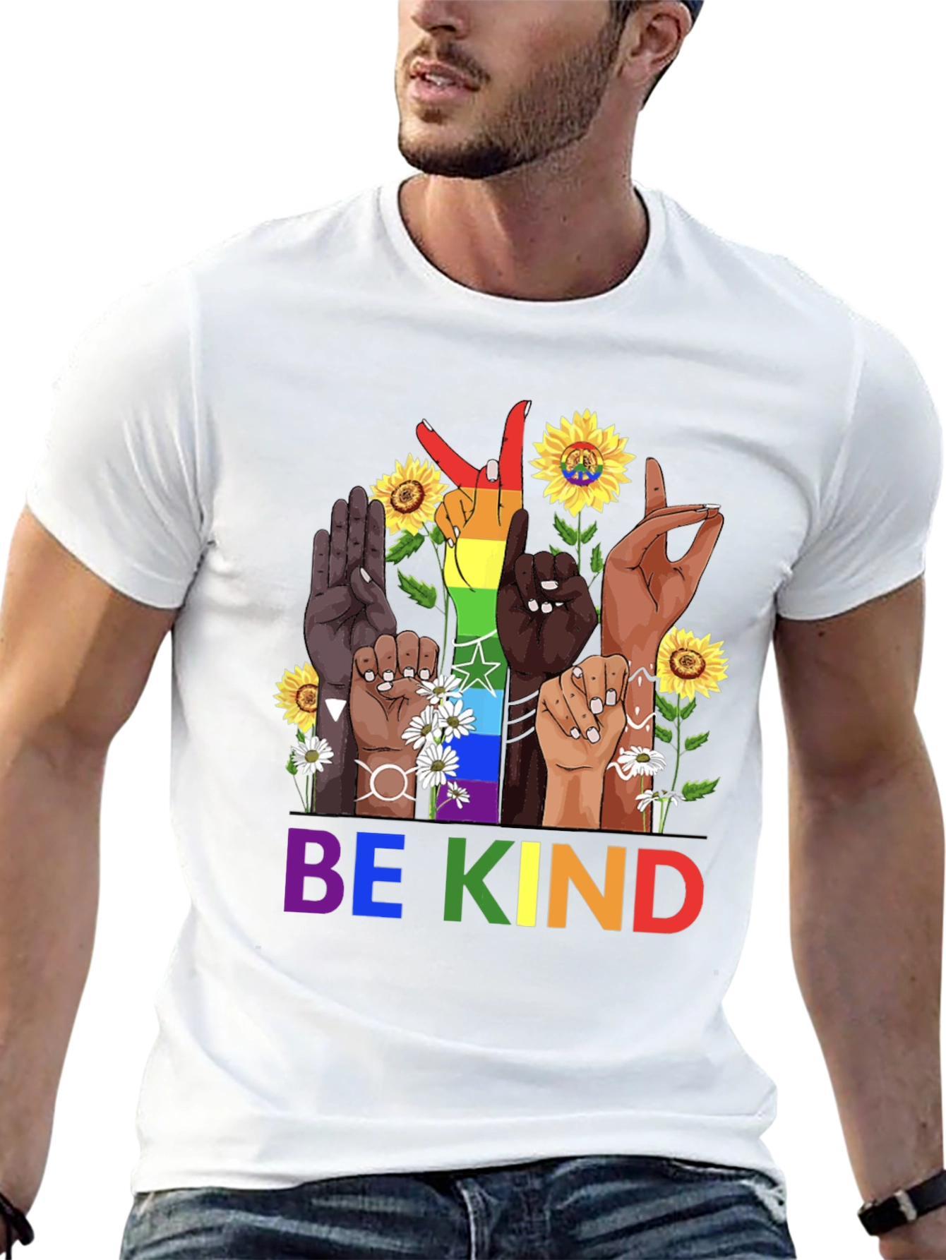 Black Be Kind Diversity Hands Graphic Tee - Unisex view 13