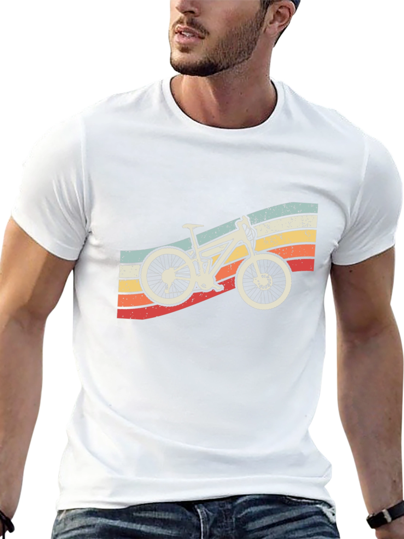 Black Retro Mountain Bike T-Shirt - Vintage Style view 13