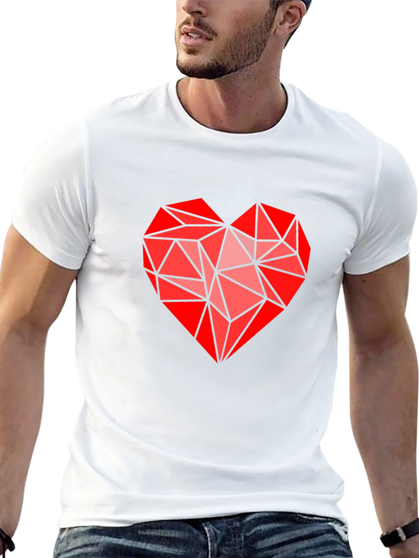 Geometric Heart Graphic Tee - Modern Love Statement Shirt - 13