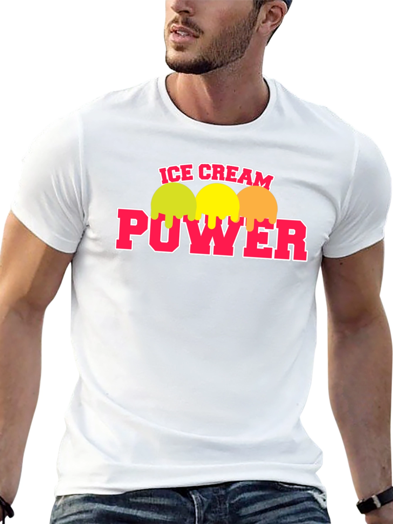 Black Ice Cream Power T-Shirt - Black Crew Neck Tee view 13