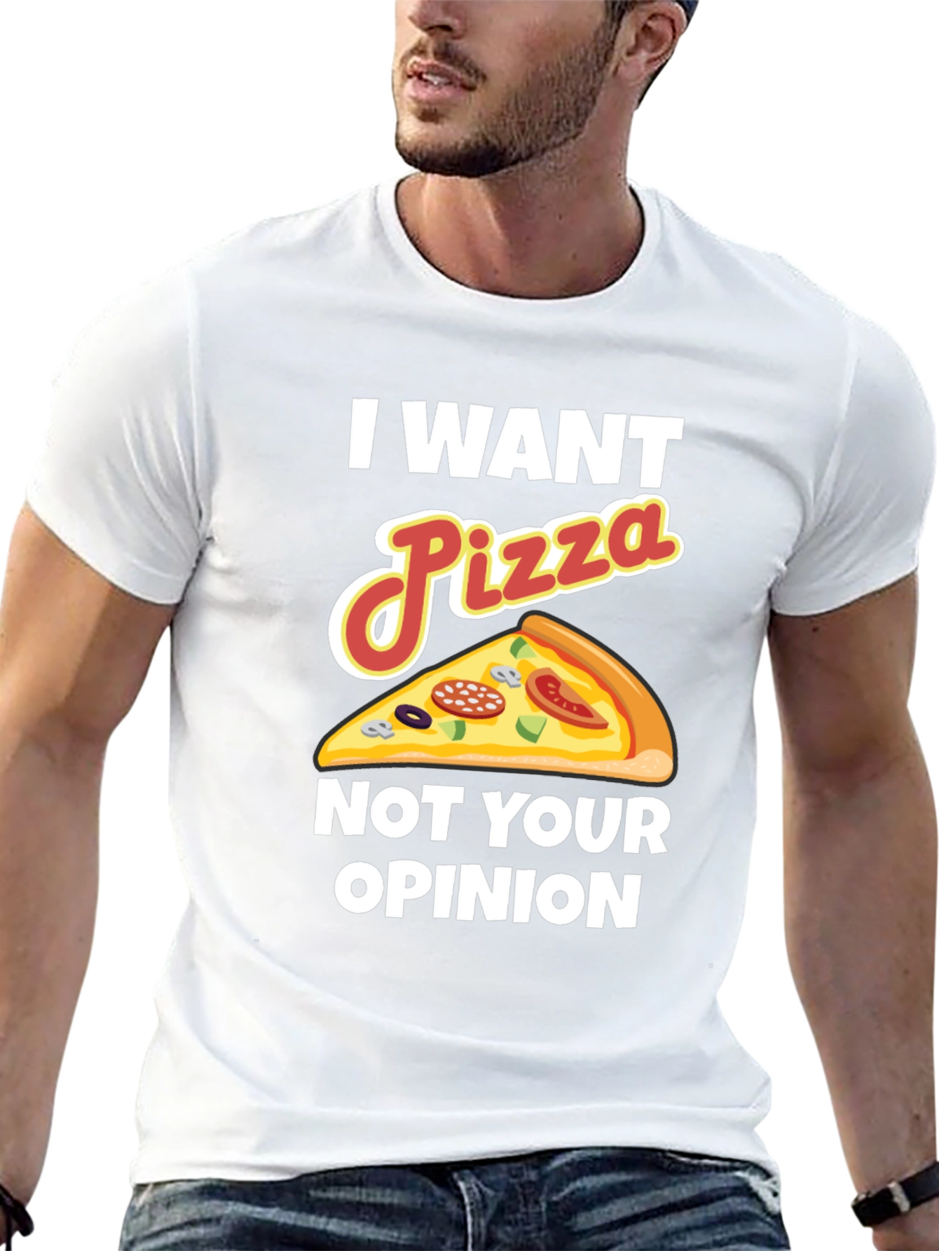 Black I Want Pizza Not Your Opinion Funny Graphic Tee view 13