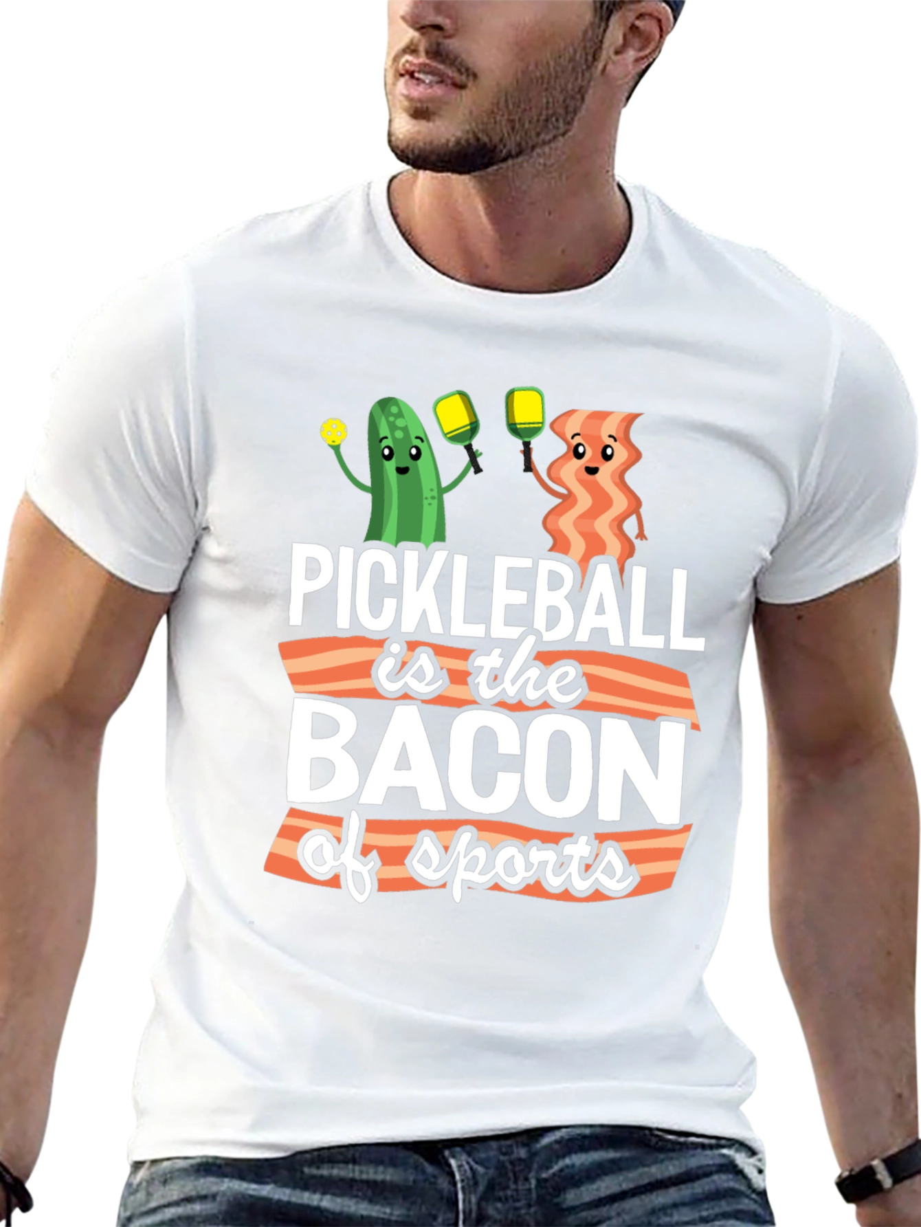 Black Pickleball is the Bacon of Sports T-Shirt view 13