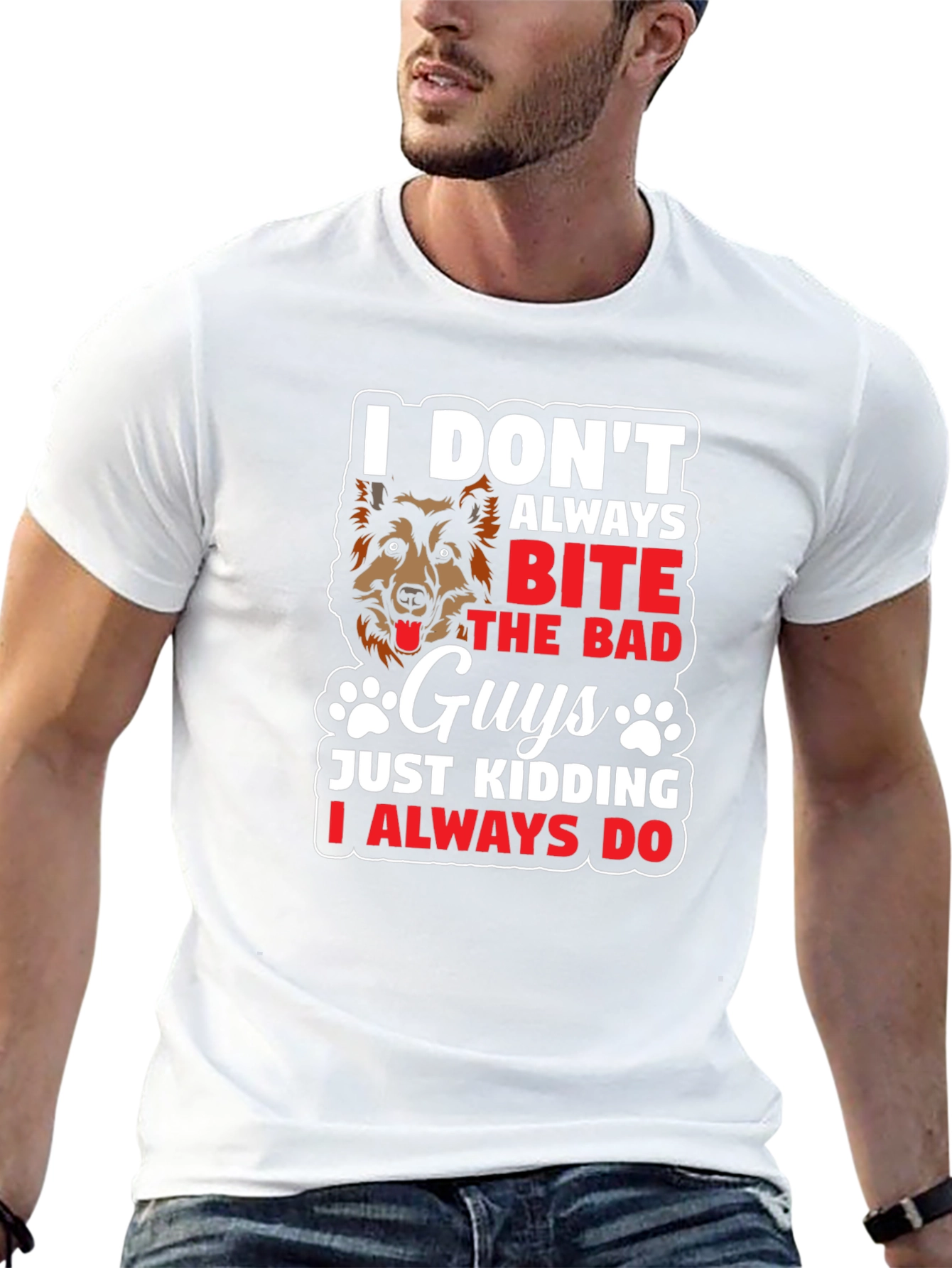 Black Dog Lover T-Shirt - I Don't Always Bite The Bad Guys view 13
