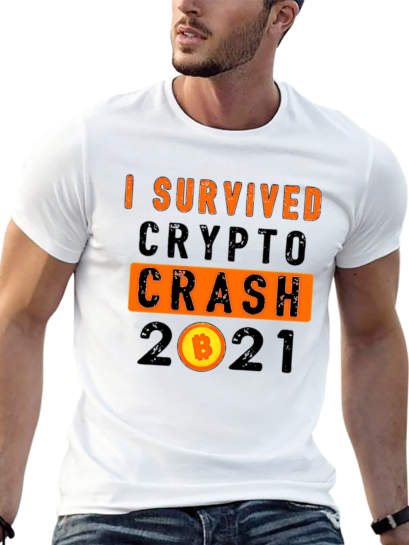 Black I Survived Crypto Crash 2021 T-Shirt view 13