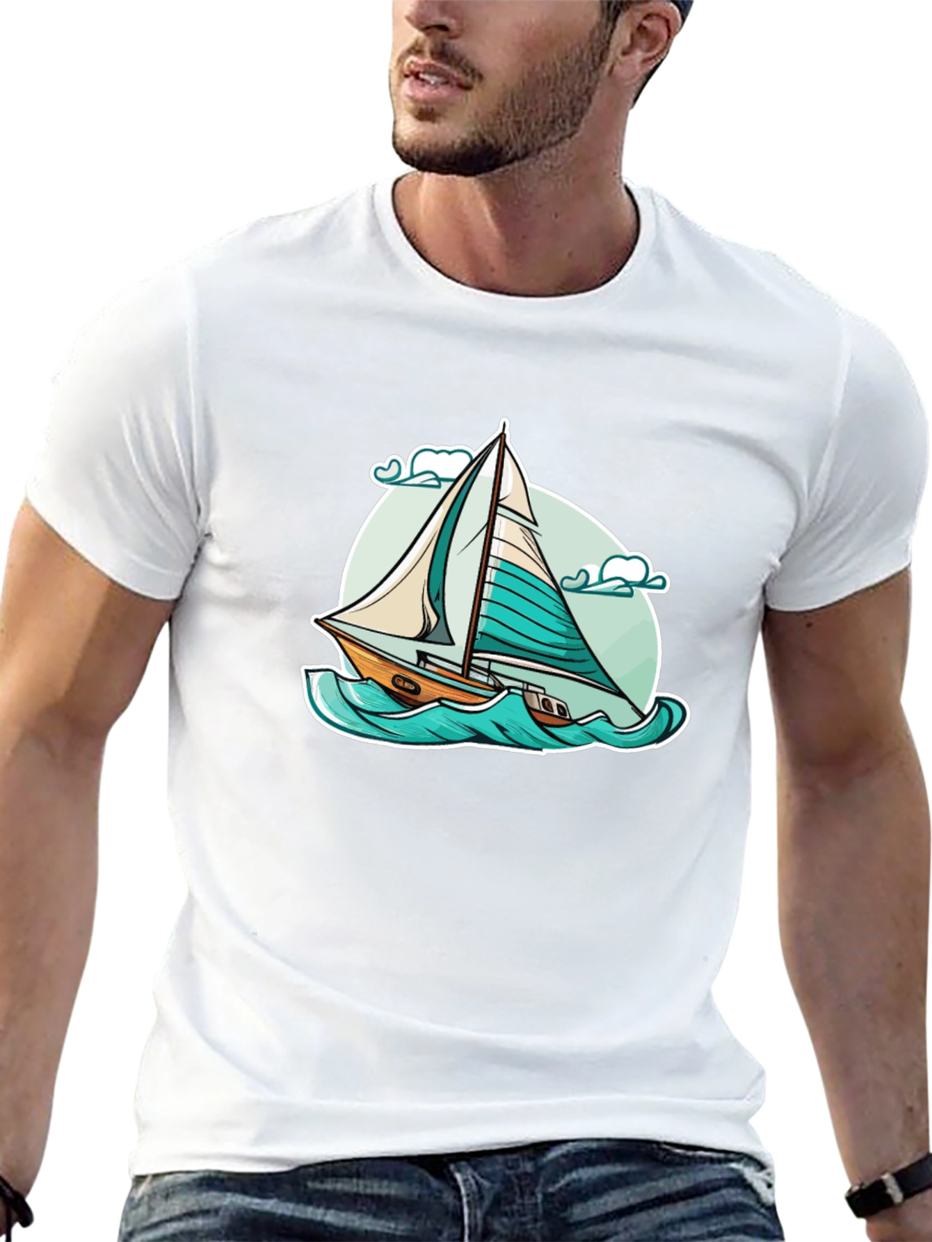 Black Sailboat Graphic T-Shirt - Black view 13