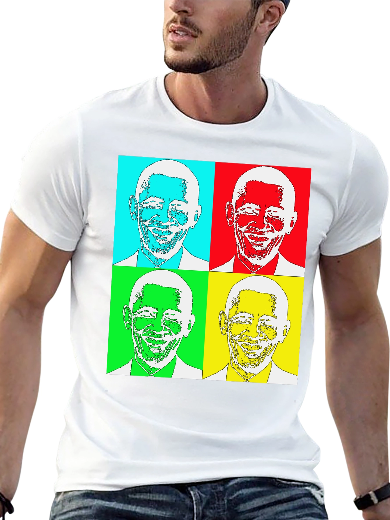 Black Pop Art Obama T-Shirt - Graphic Tee view 13