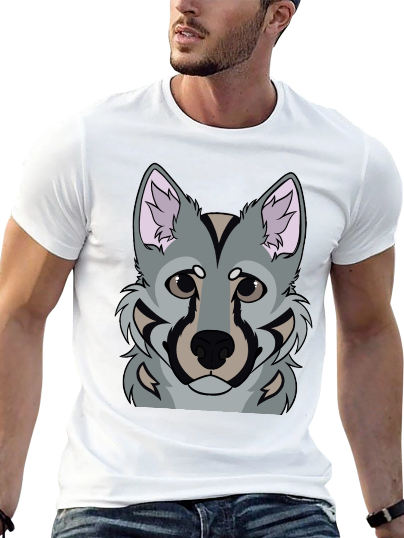 Black Wolf Graphic Print Black T-Shirt view 13