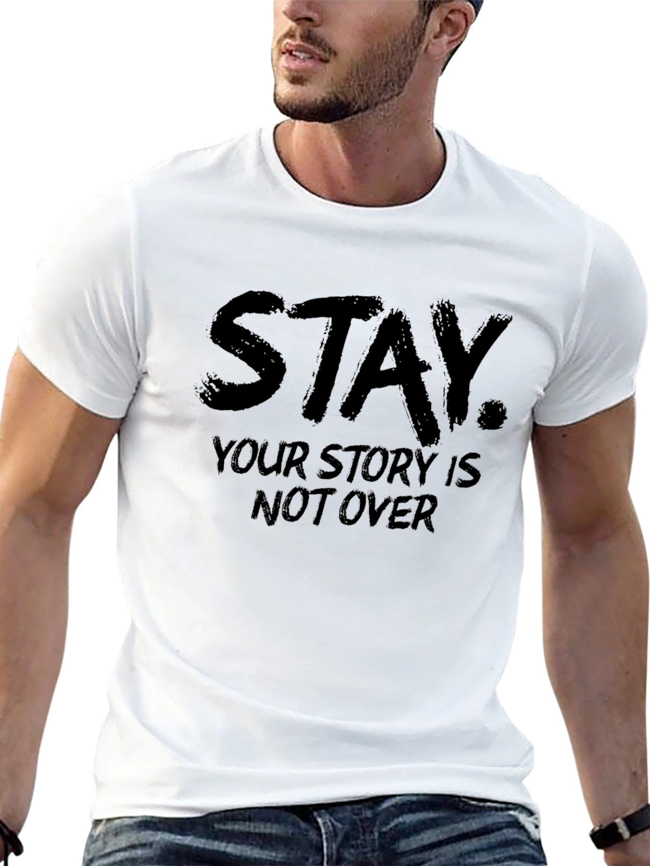 Black Stay Your Story Is Not Over Graphic Tee view 13