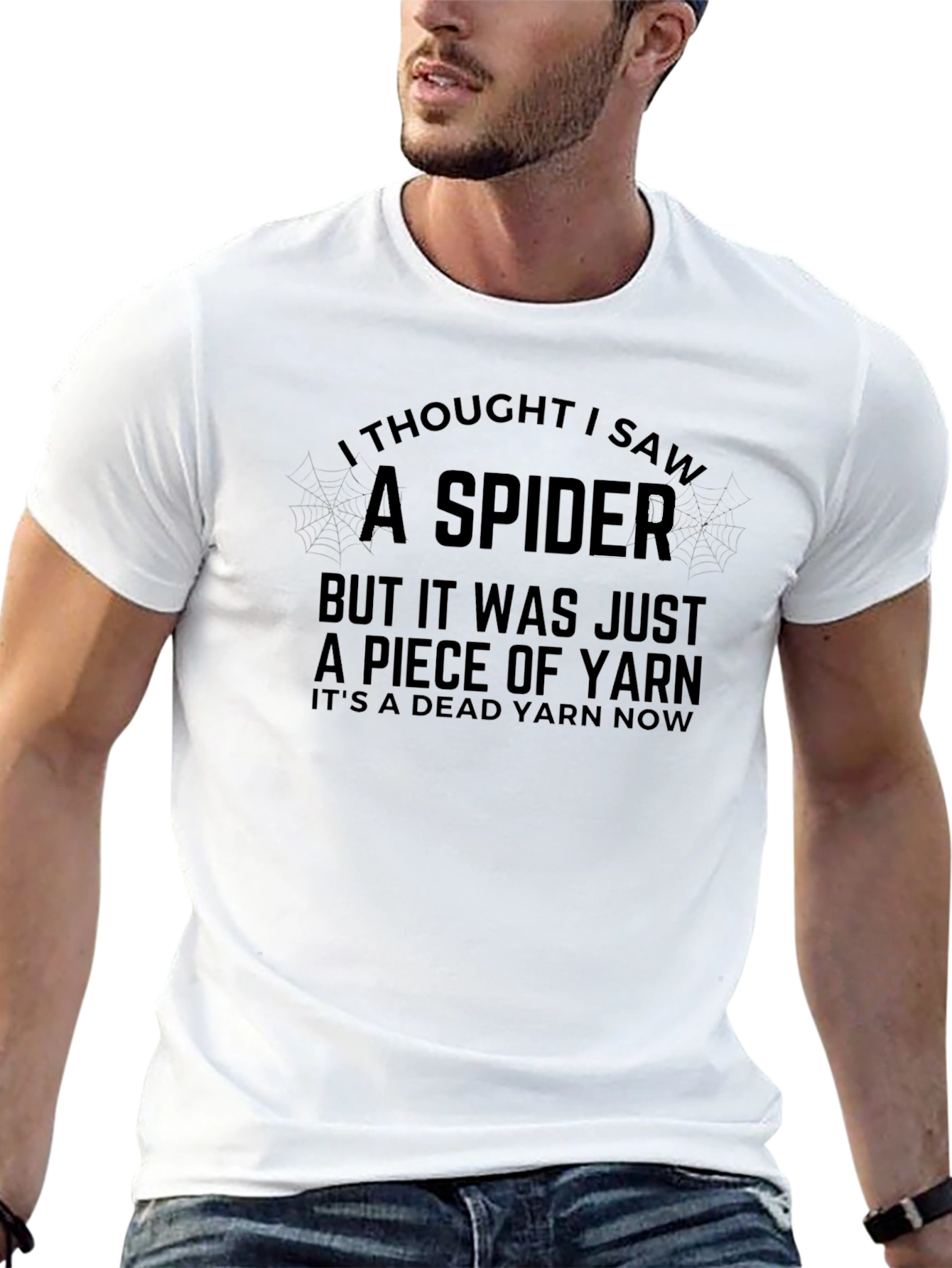 Black Funny Spider Yarn T-Shirt view 13