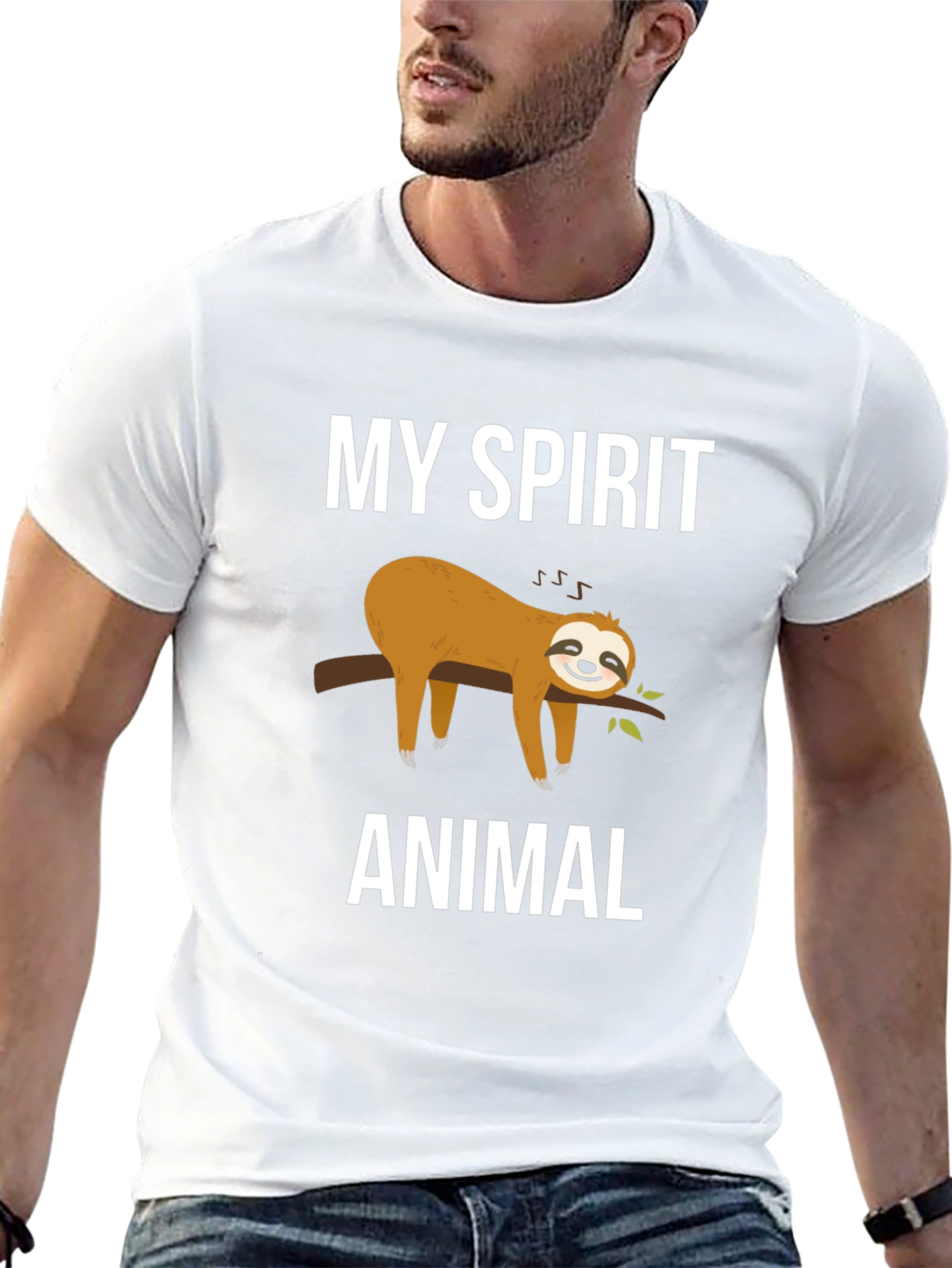 Black My Spirit Animal Sloth Graphic Tee view 13