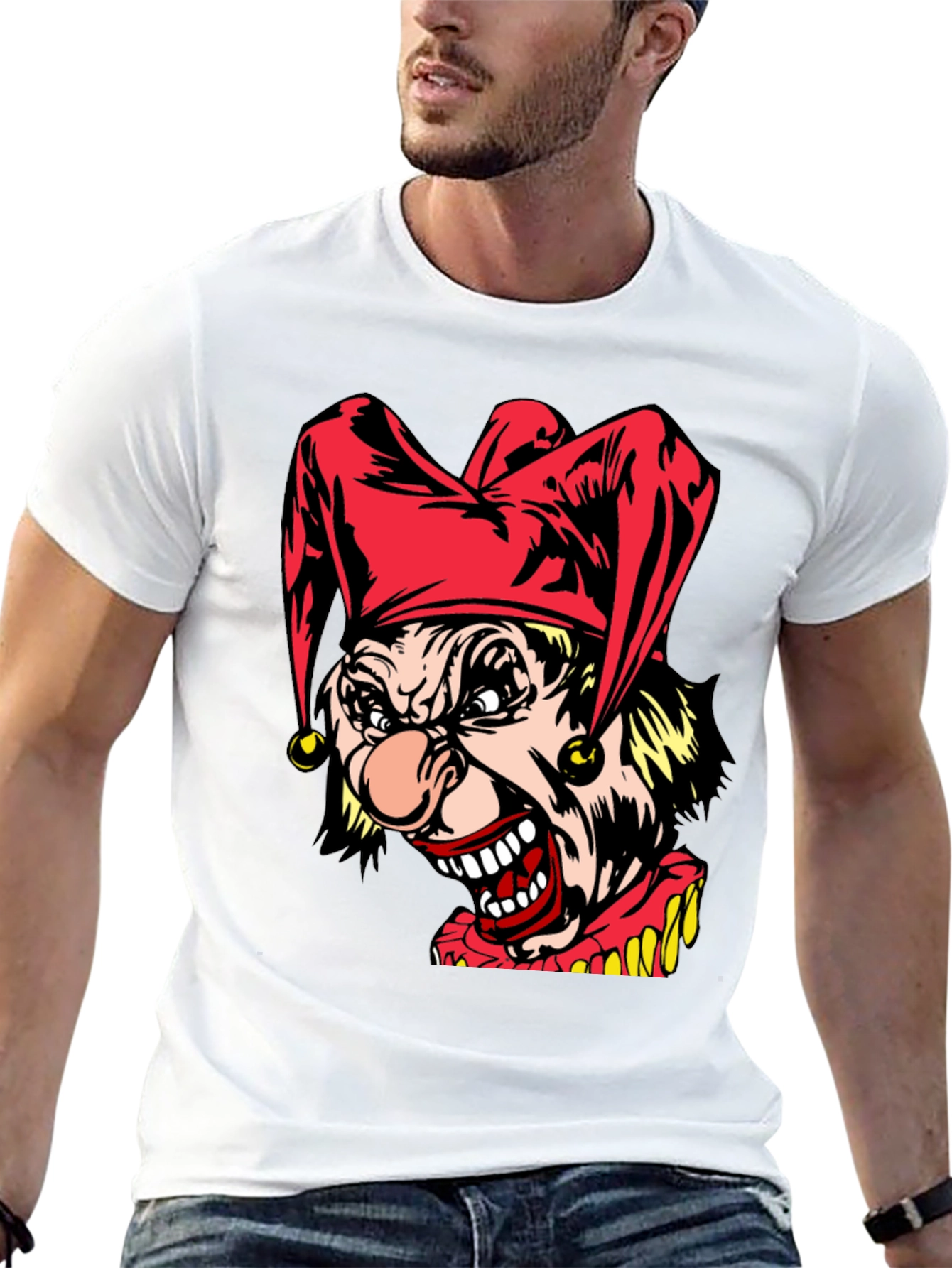 Black Creepy Clown T-Shirt - Horror Jester Graphic Tee view 13