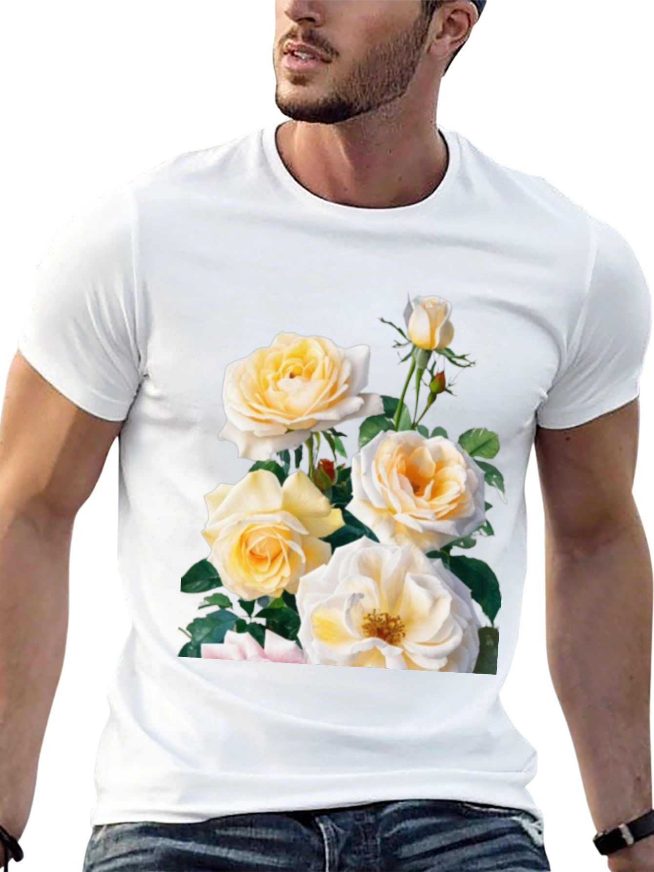 Black Floral Rose Graphic T-Shirt - Soft Cotton Blend view 13