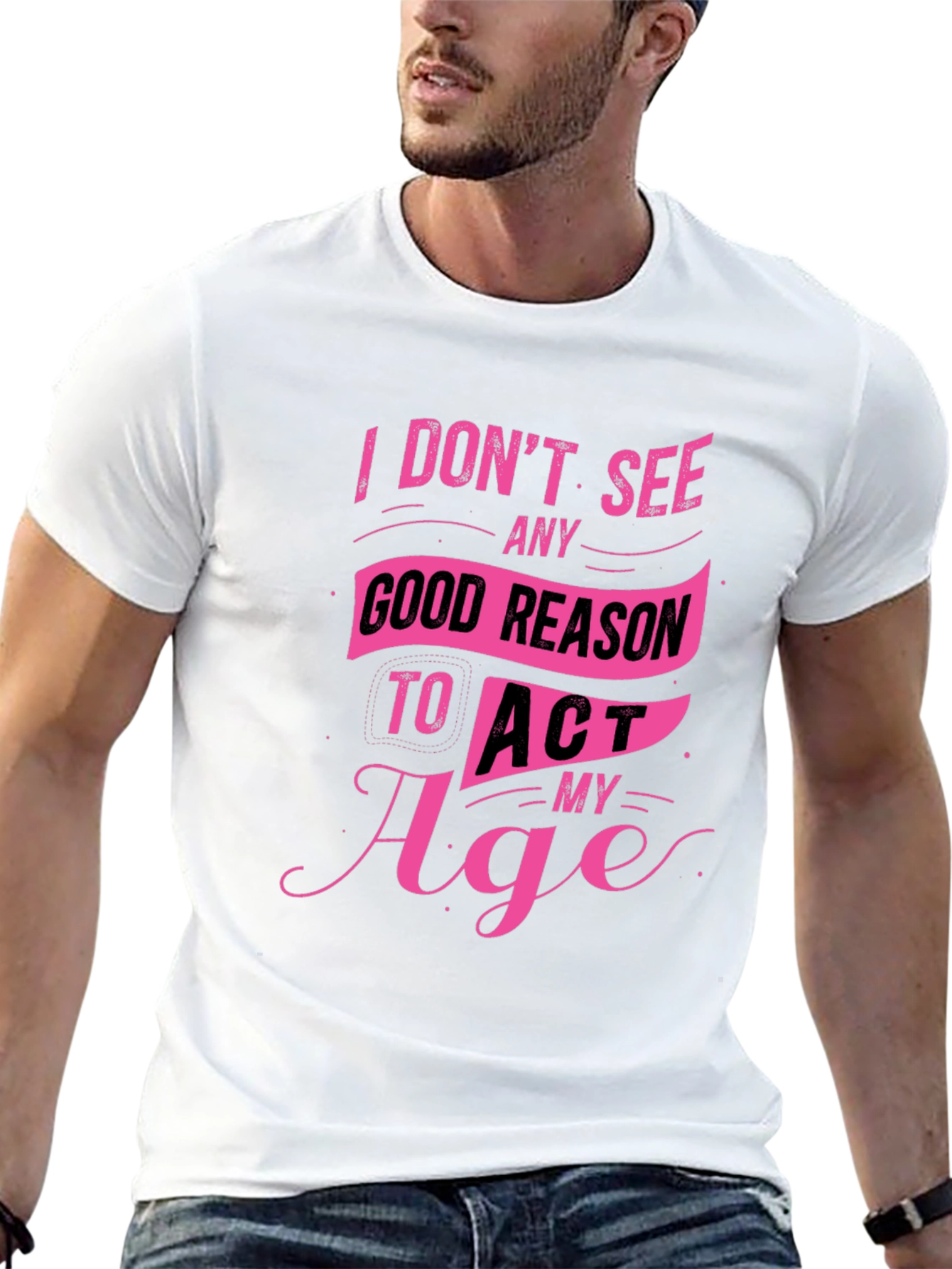 Black Funny Pink Graphic Tee - I Don't See Any Good Reason view 13