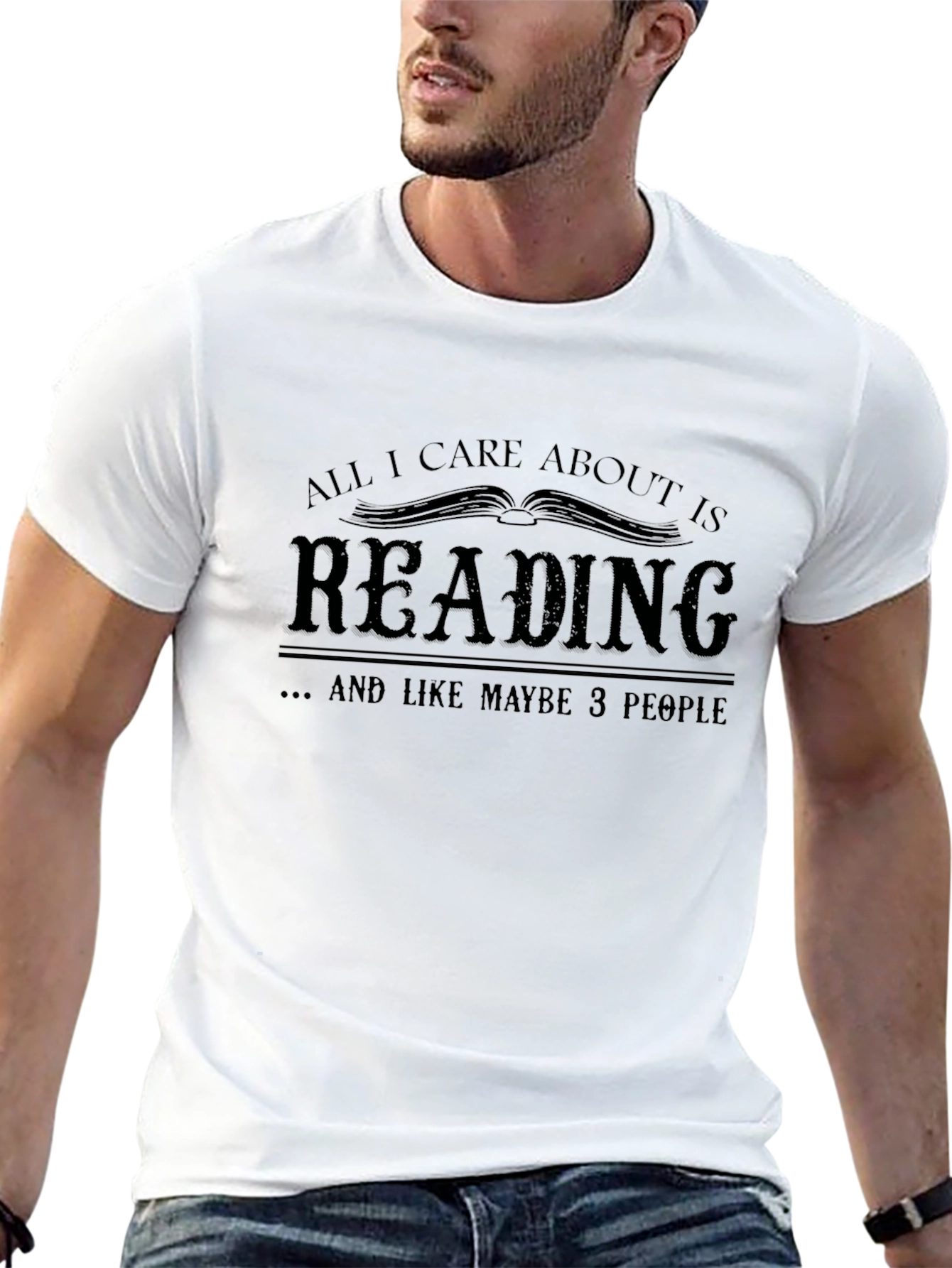 Black Reading Lover's T-Shirt: All I Care About Is Reading view 13