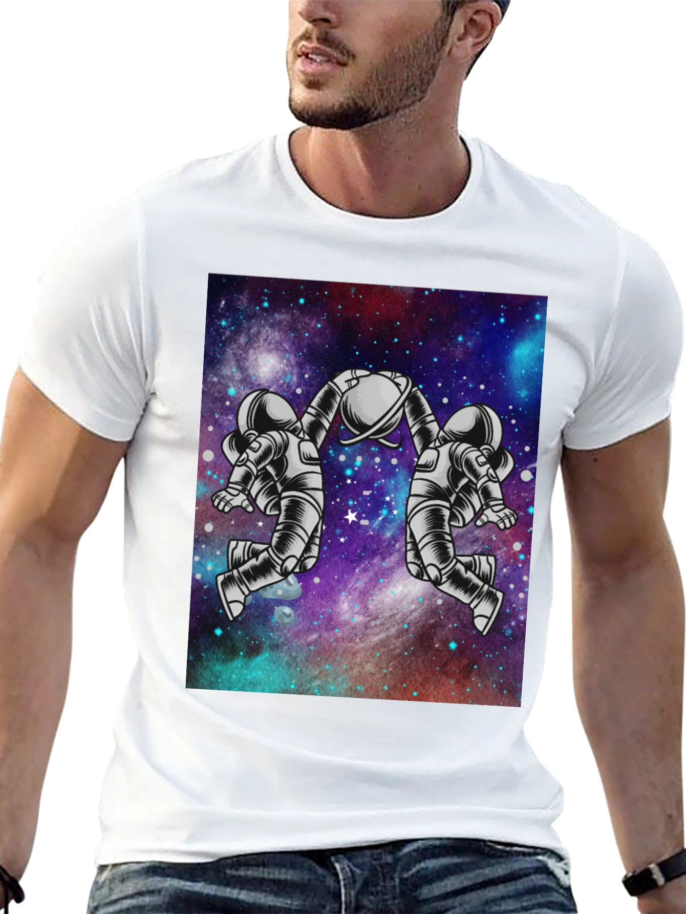 Black Astronaut Galaxy Graphic Tee - Space Design view 13