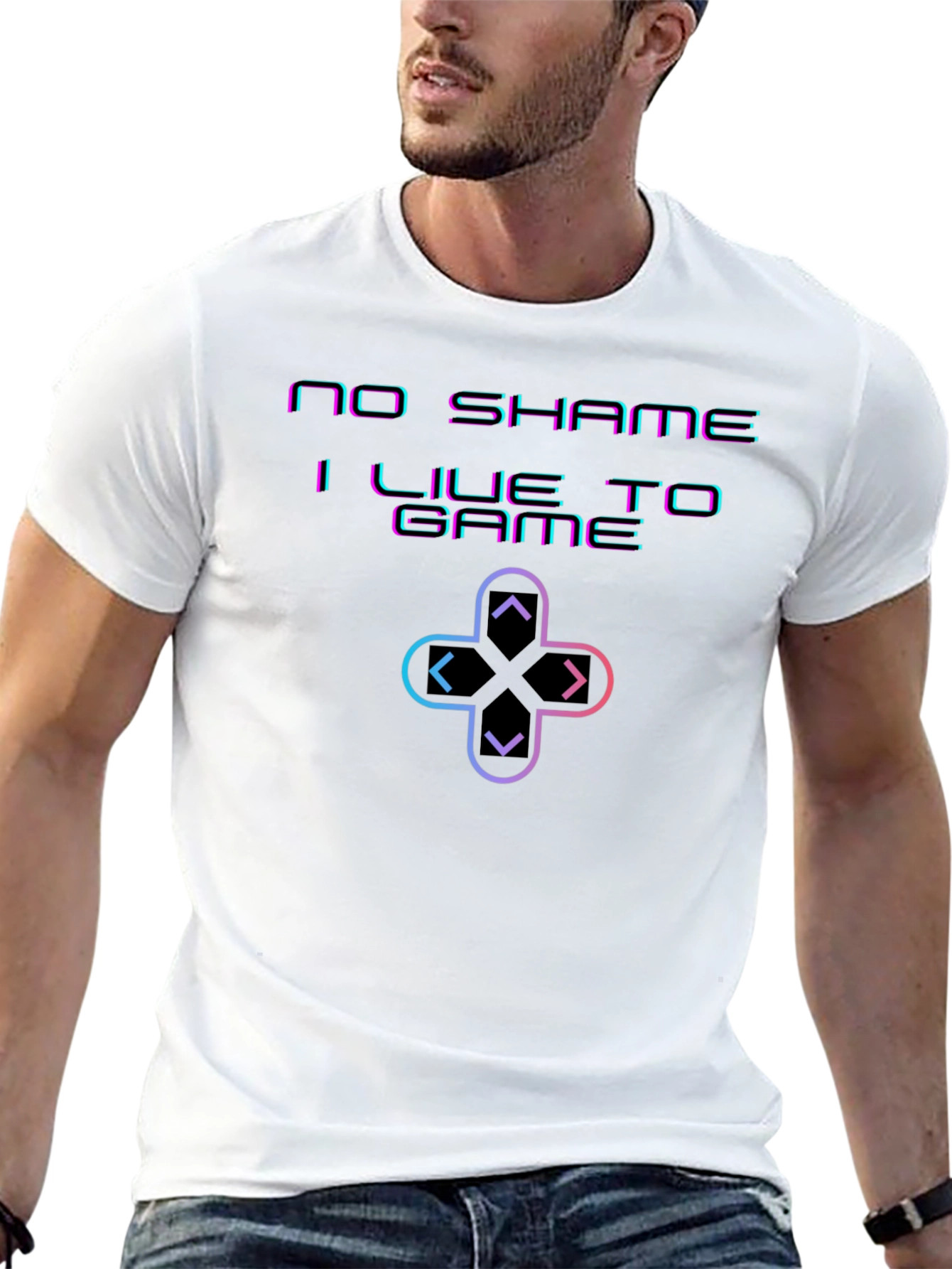 Black No Shame I Live To Game Black T-Shirt view 13