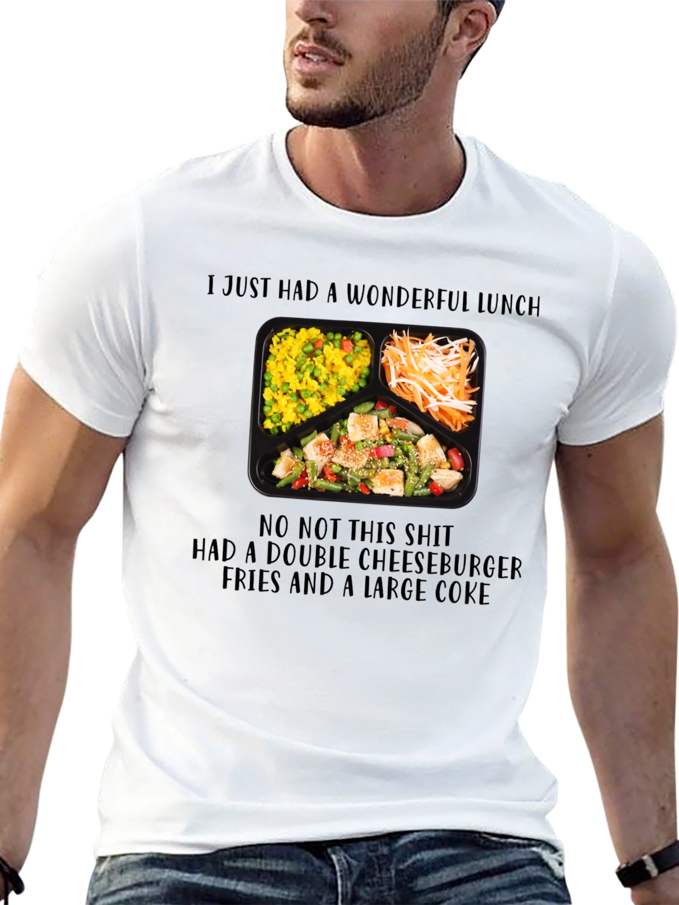 Black Funny "Wonderful Lunch" T-Shirt view 13