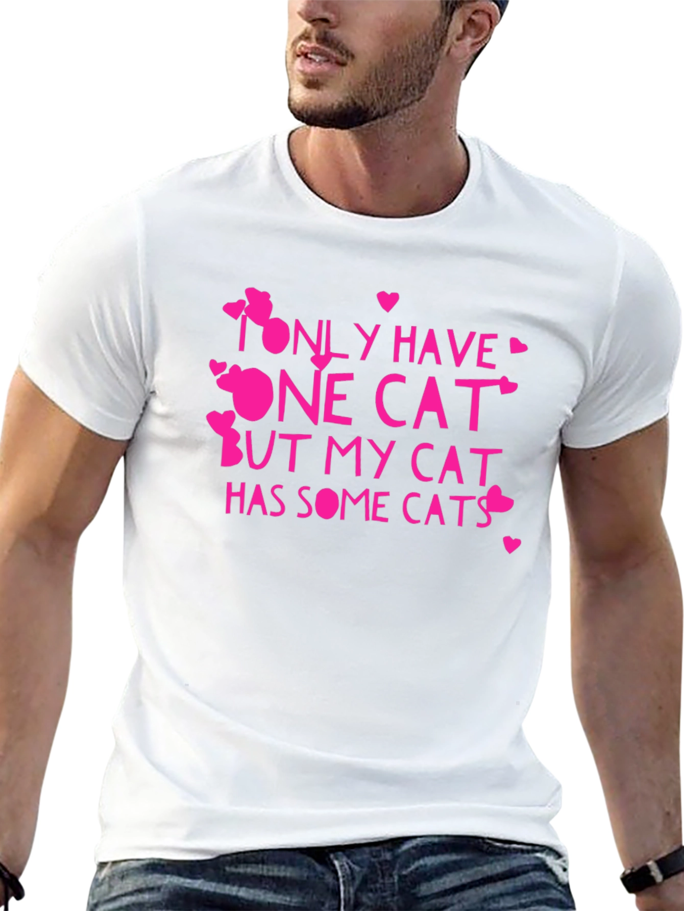 Black Funny Cat Lover T-Shirt - Only Have One Cat Tee view 13