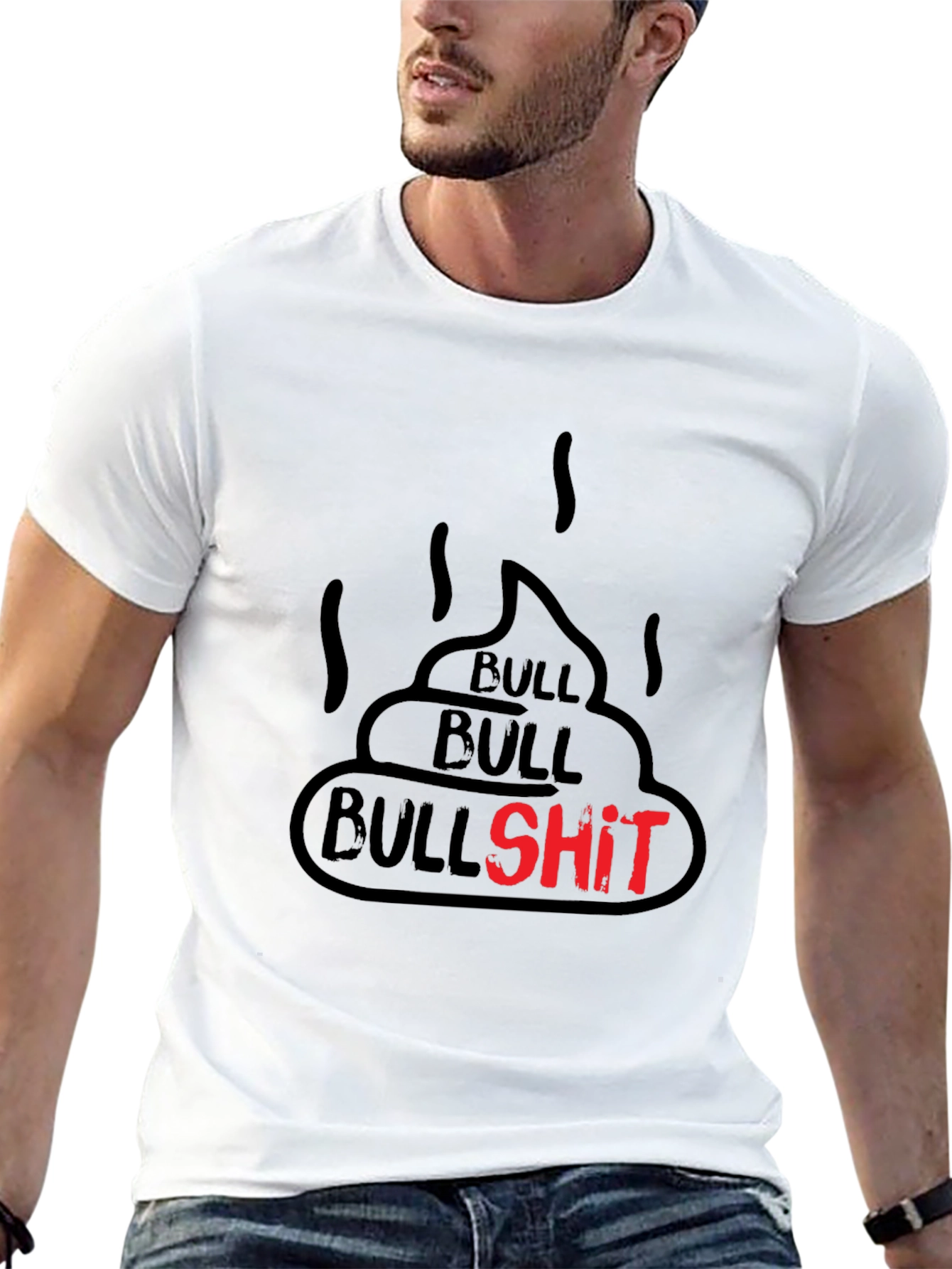 Black Bullshit Graphic Tee - Funny Humor Novelty T-Shirt view 13