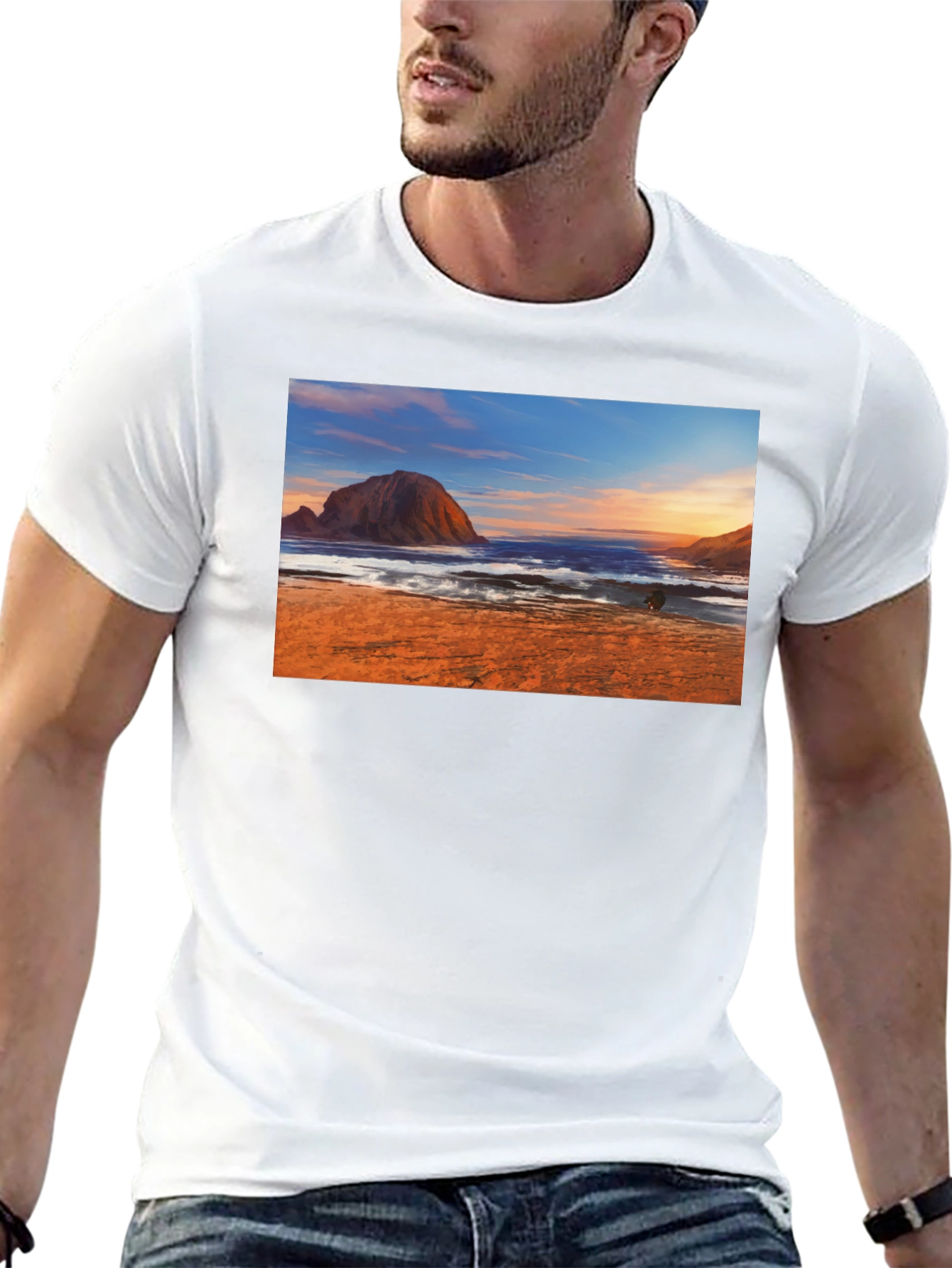 Black Beachscape Graphic Tee - Black Short Sleeve view 13
