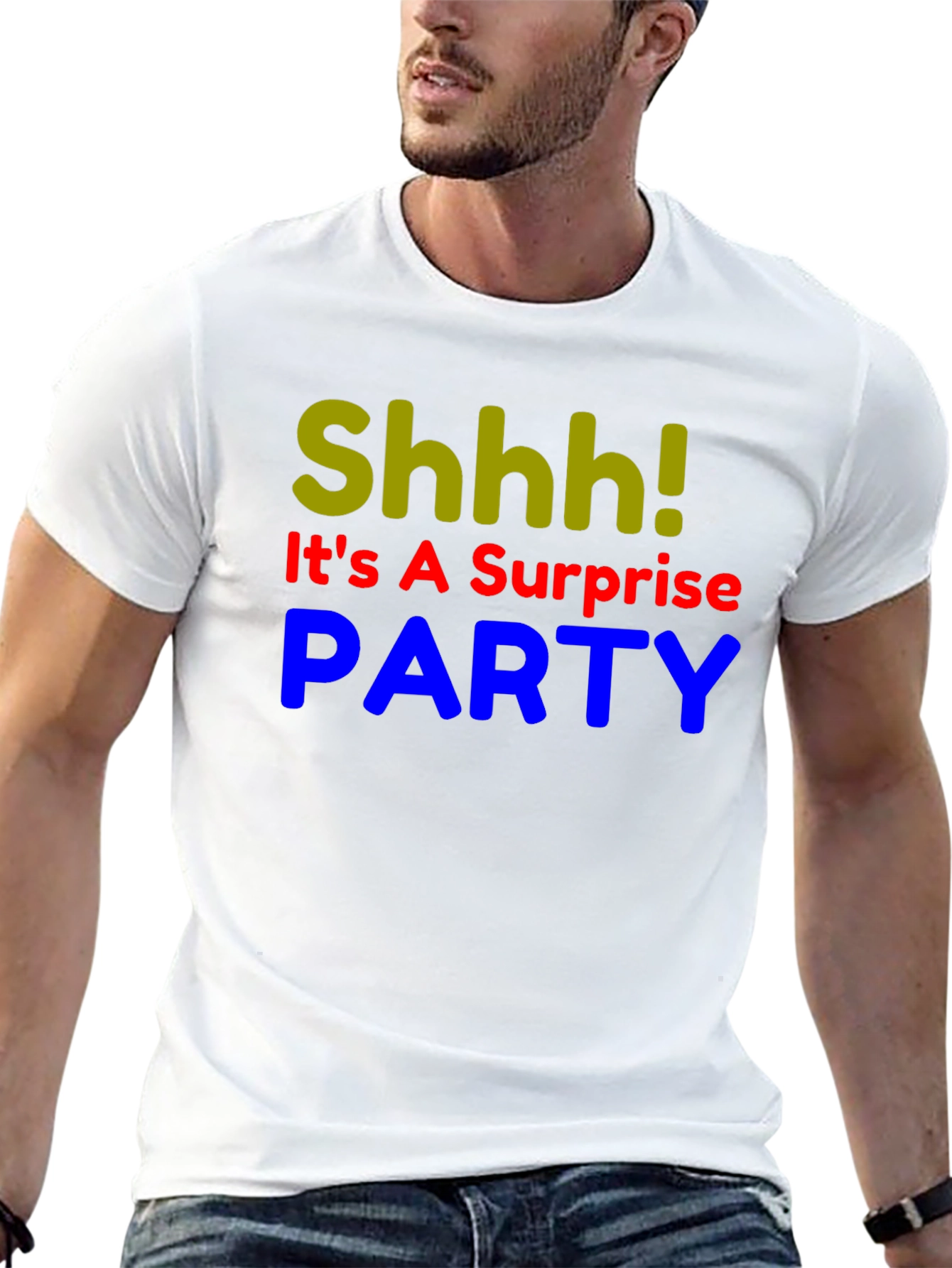Black Surprise Party T-Shirt - Shhh! Funny Birthday Tee view 13