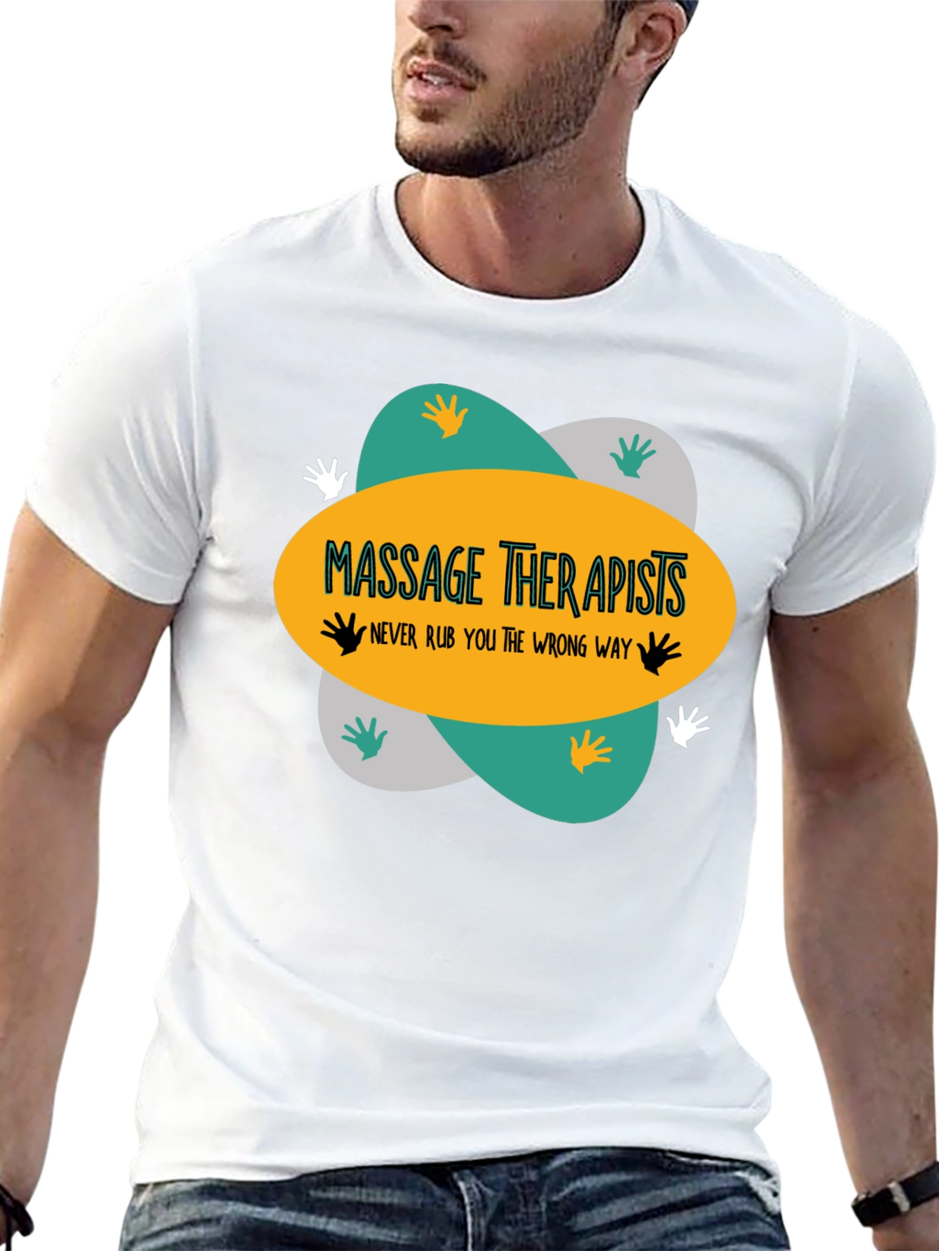 Black Massage Therapists T-Shirt - Funny Massage Gift view 13