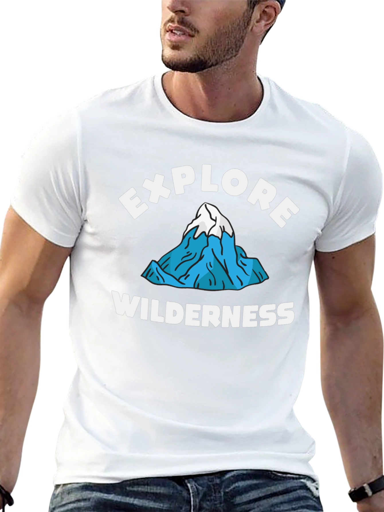 Black Explore Wilderness Graphic Tee - Black Cotton T-Shirt view 13