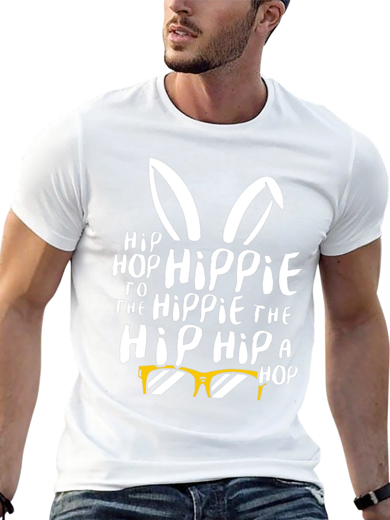 Black Hip Hop Hippie Easter Bunny T-Shirt view 13