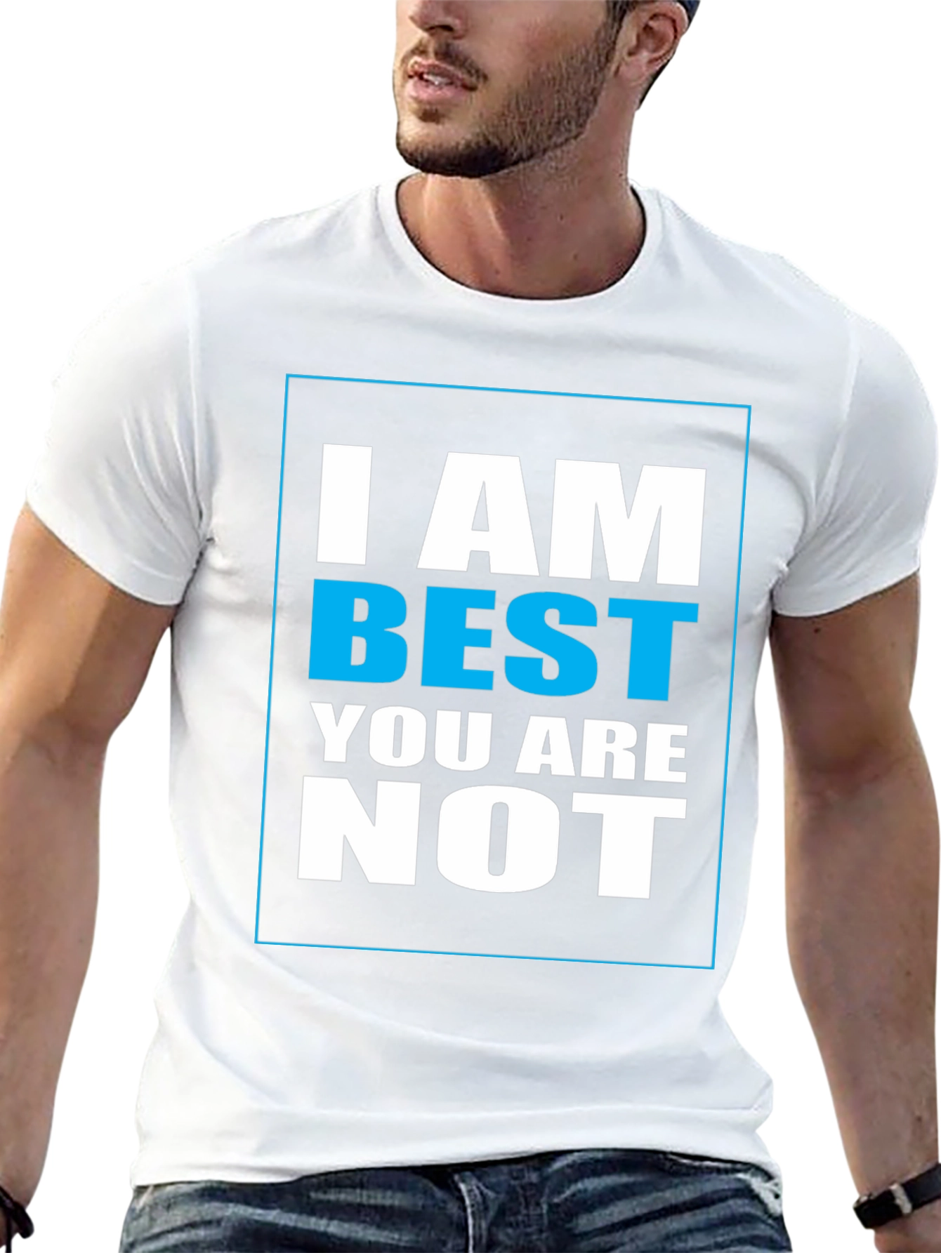 Black I Am Best Graphic Print T-Shirt view 13