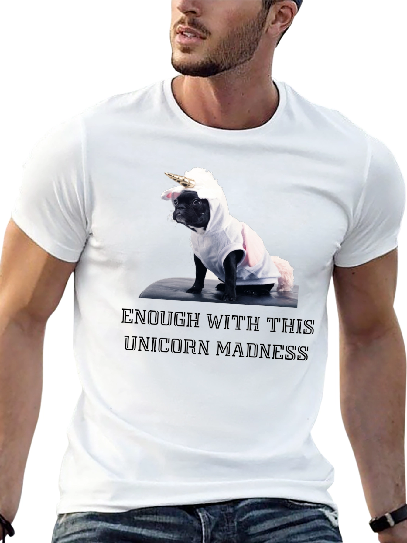 Black Unicorn Dog T-Shirt: Enough with the Madness! view 13