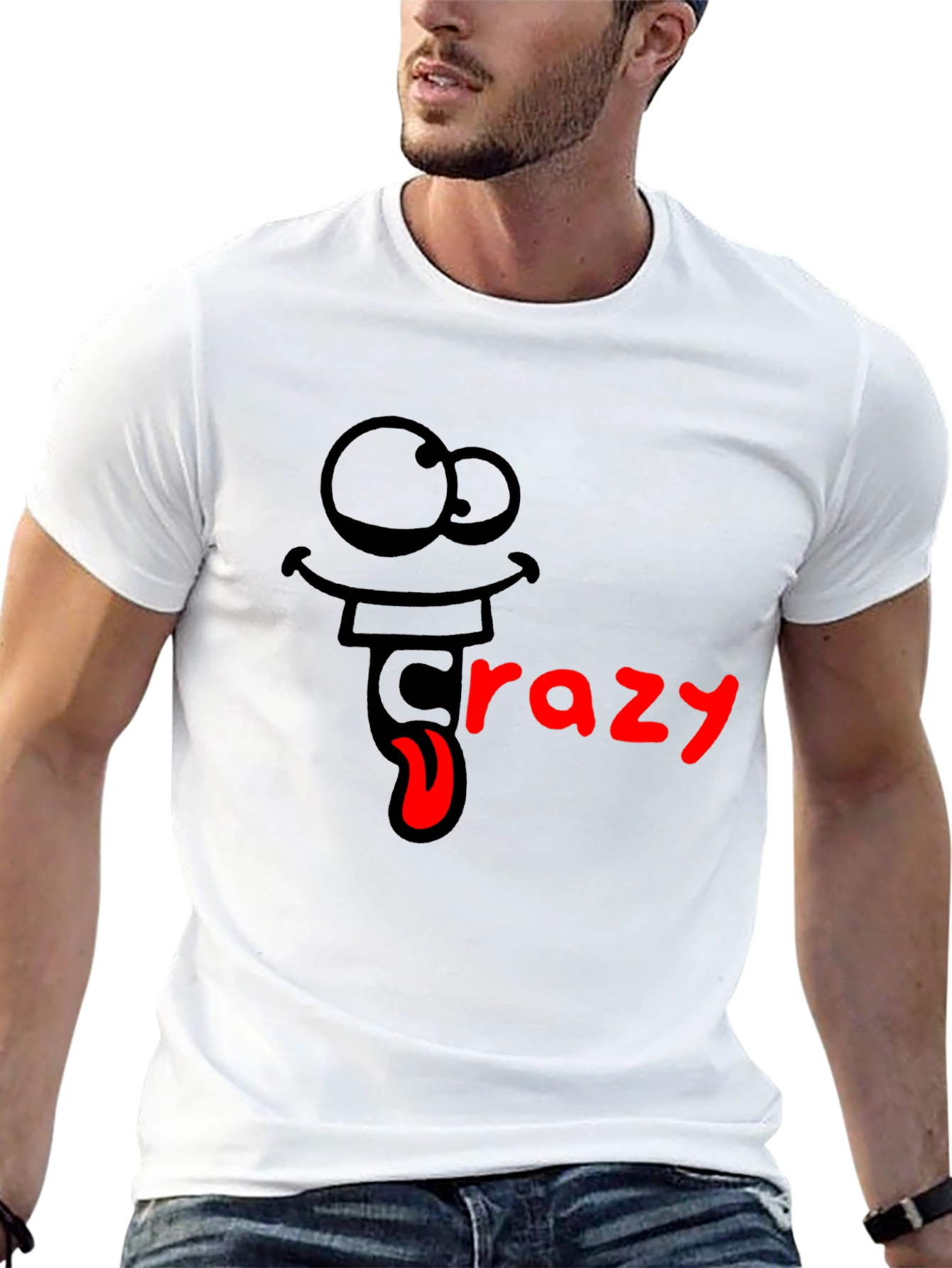 Black Crazy Cartoon Graphic T-Shirt view 13