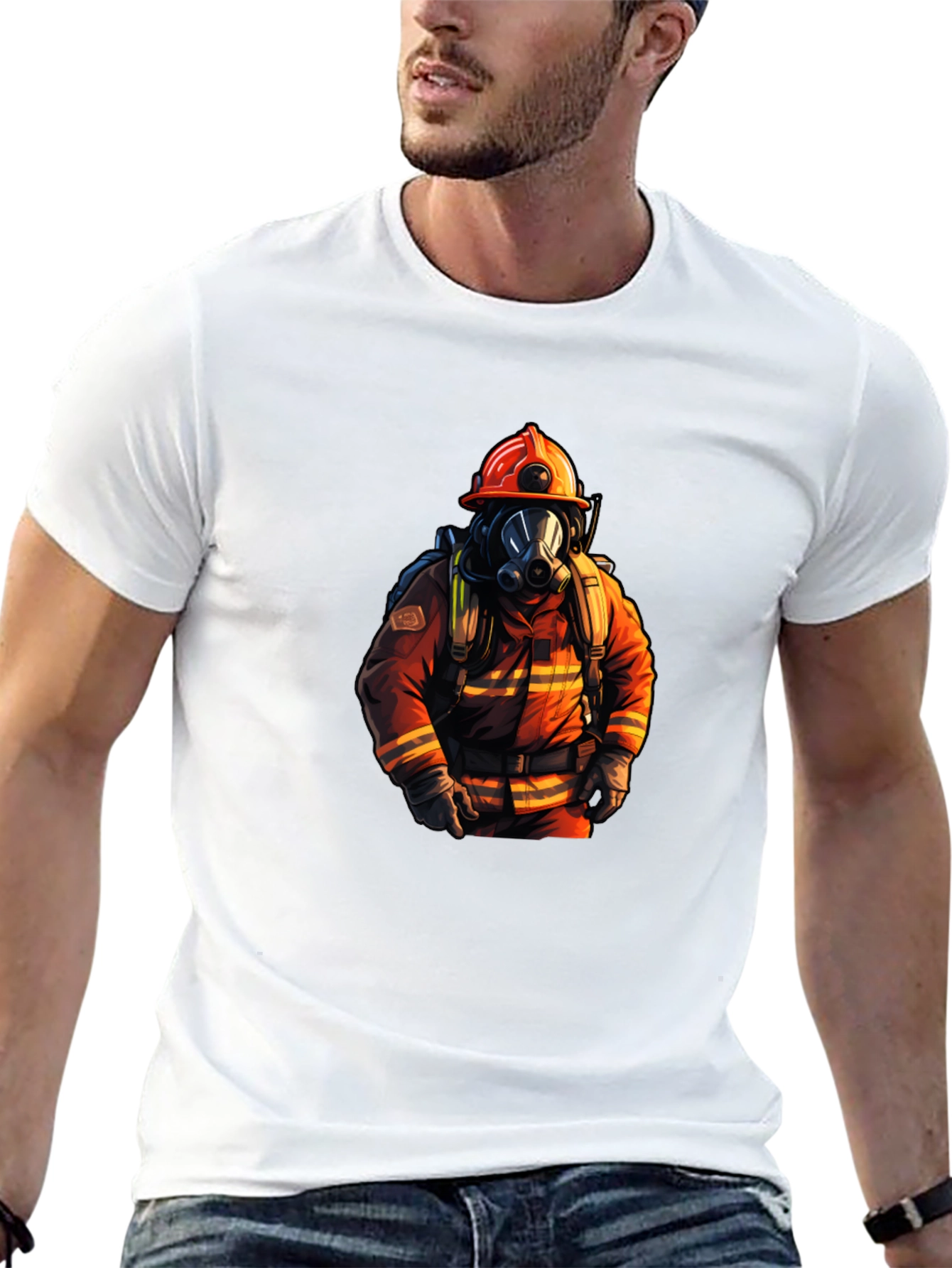 Black Firefighter Graphic T-Shirt - Premium Cotton view 13