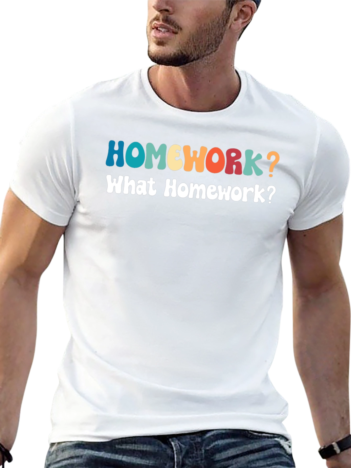 Black Homework? Funny Graphic T-Shirt view 13