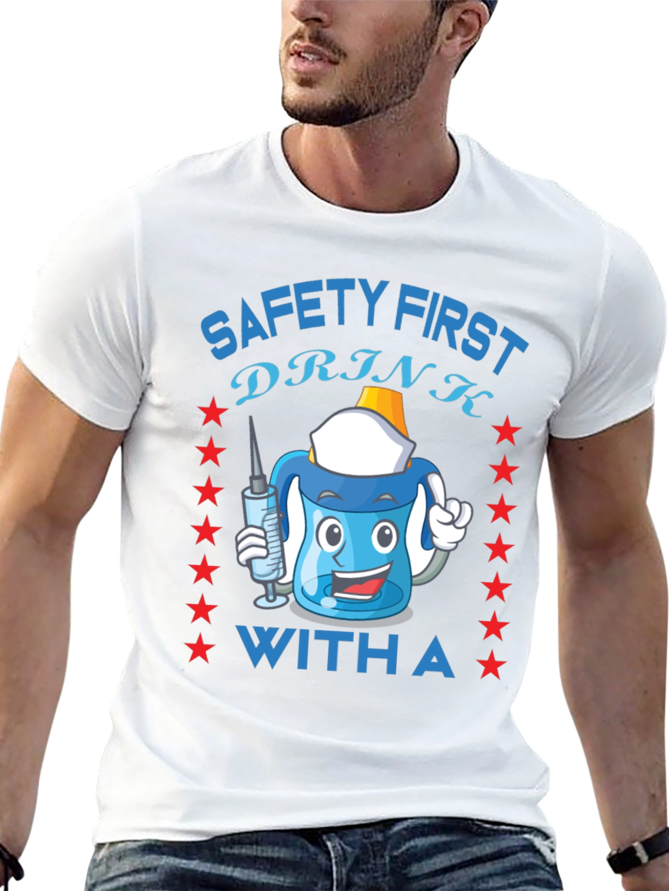 Black Safety First Funny Drinking T-Shirt view 13
