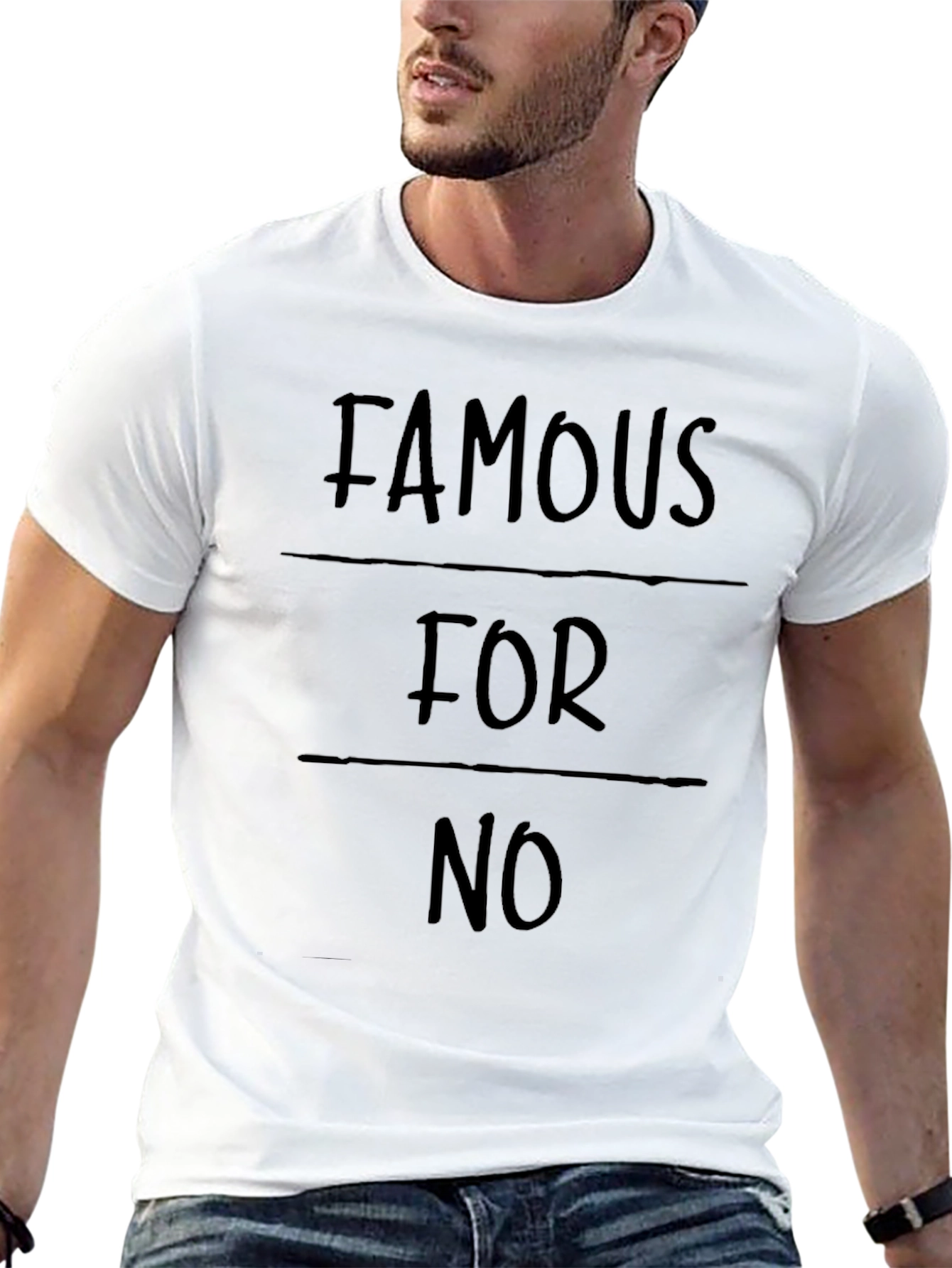 Black Famous For No Reason Black Graphic T-Shirt view 13