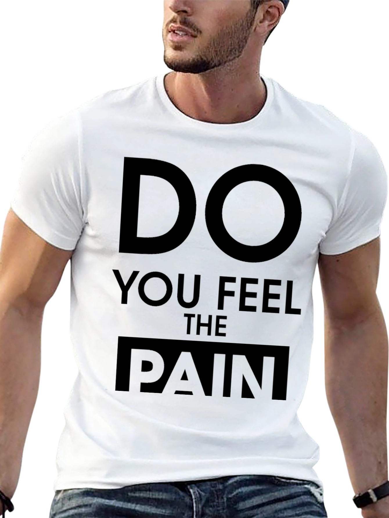 Black Do You Feel The Pain Graphic T-Shirt view 13