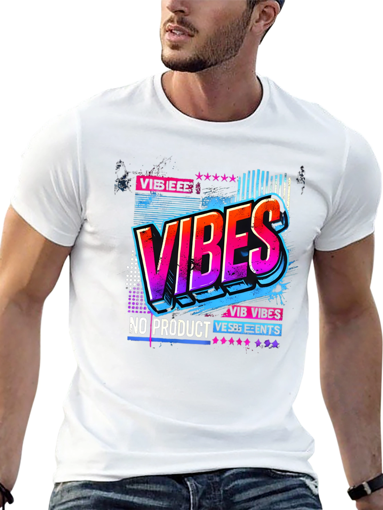Black Vibes Graphic Tee - Retro Design view 13