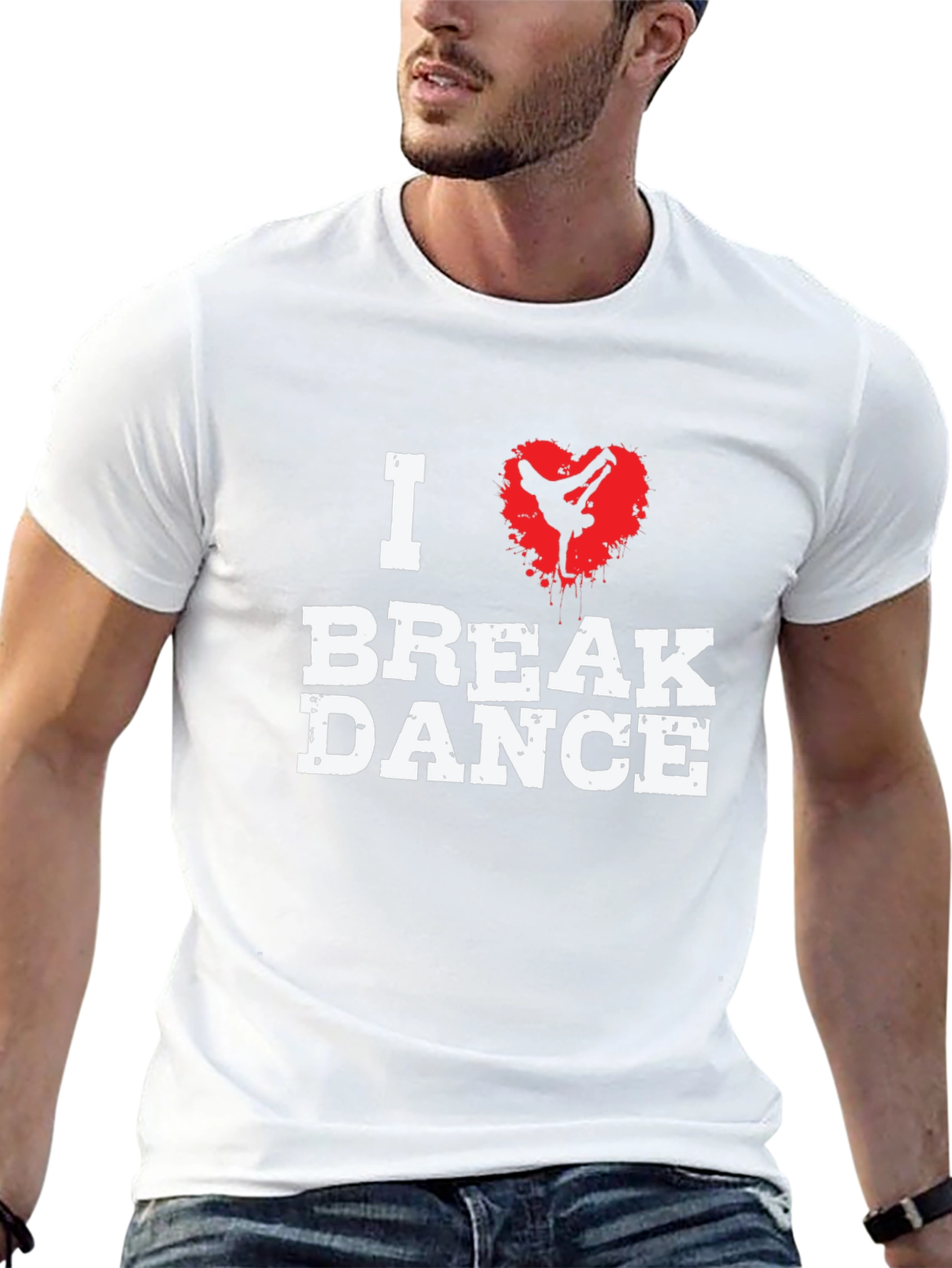 Black I Love Break Dance Graphic T-Shirt - Black view 13