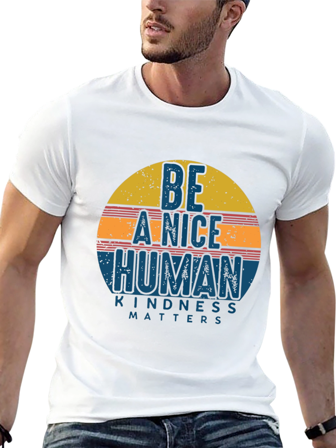 Black Be A Nice Human Kindness Matters Graphic Tee view 13