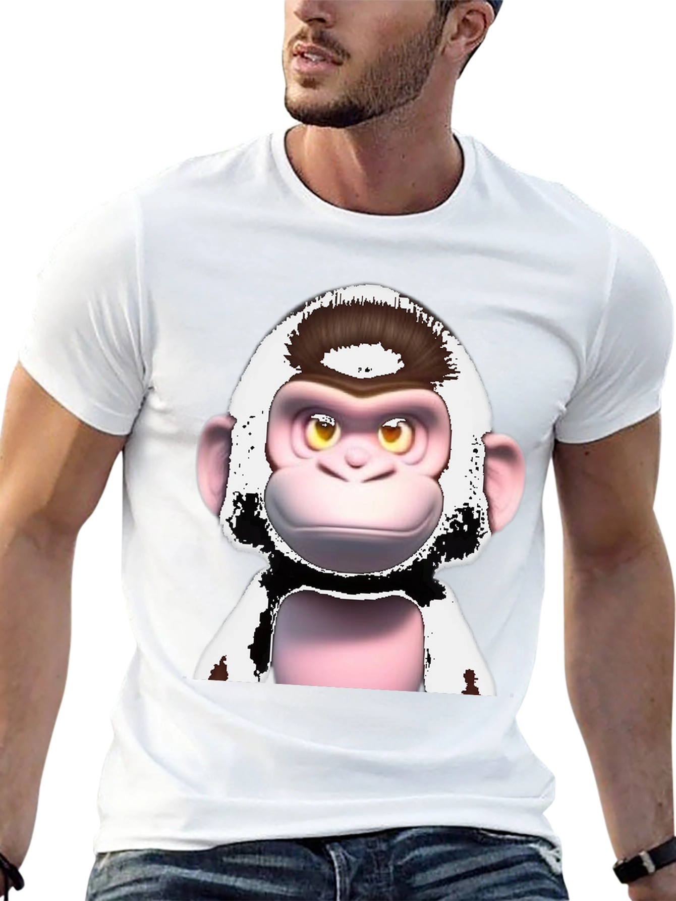 Black Funky Monkey Graphic T-Shirt - Black Cotton Tee view 13