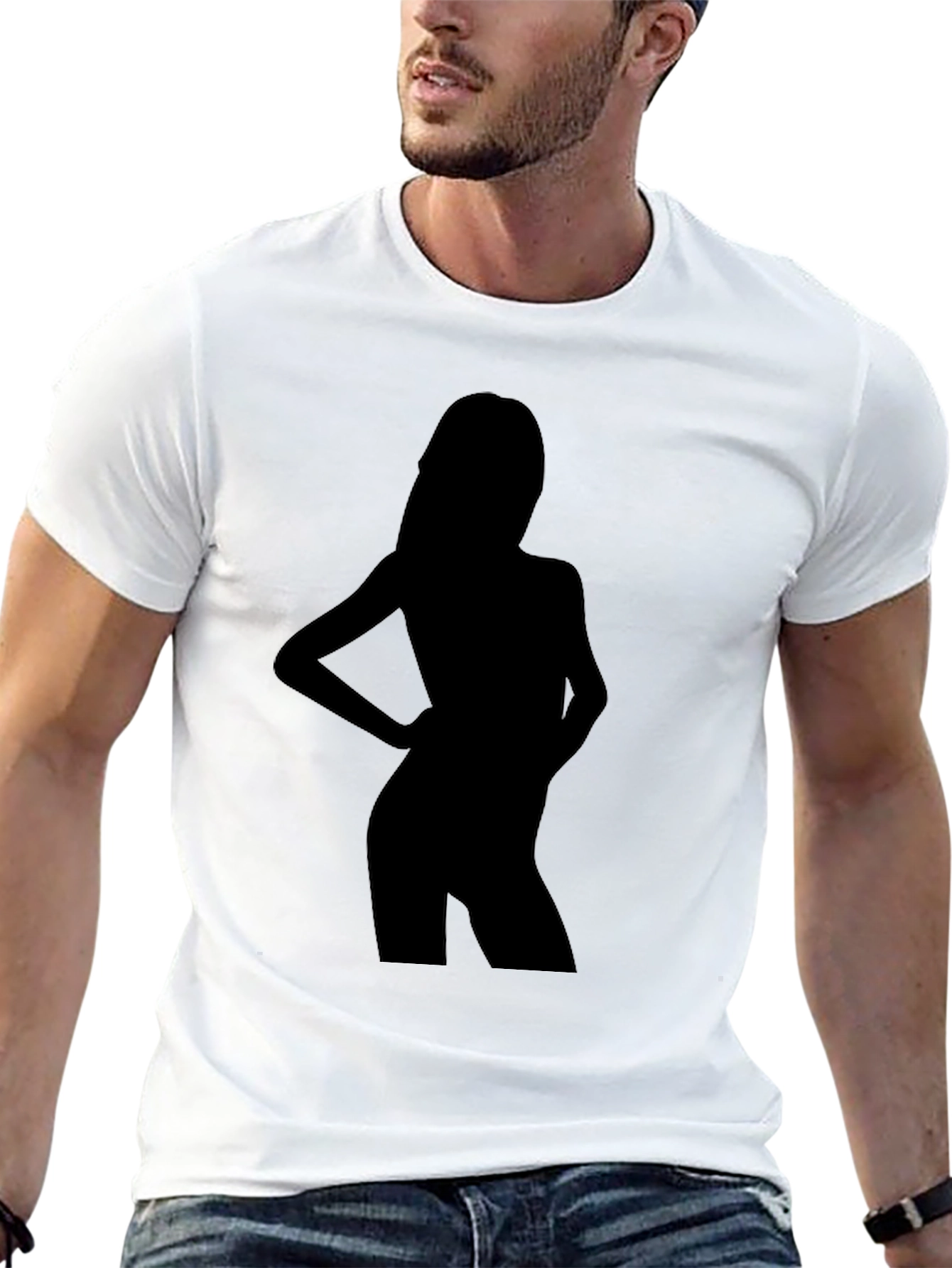 Black Silhouette Graphic Tee - Trendy Black T-Shirt view 13